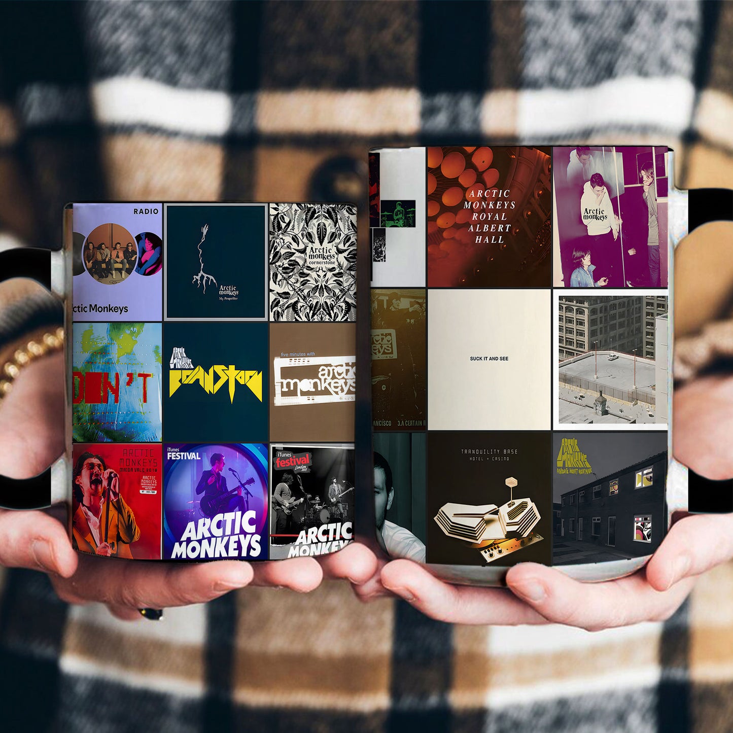 Arctic Monkeys Accent Mug – Classic Album Cover Collage Gift