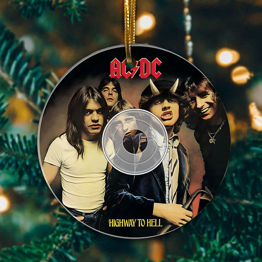 Highway To Hell Hard Rock Ceramic Ornament – Classic Album Cover Holiday Decoration