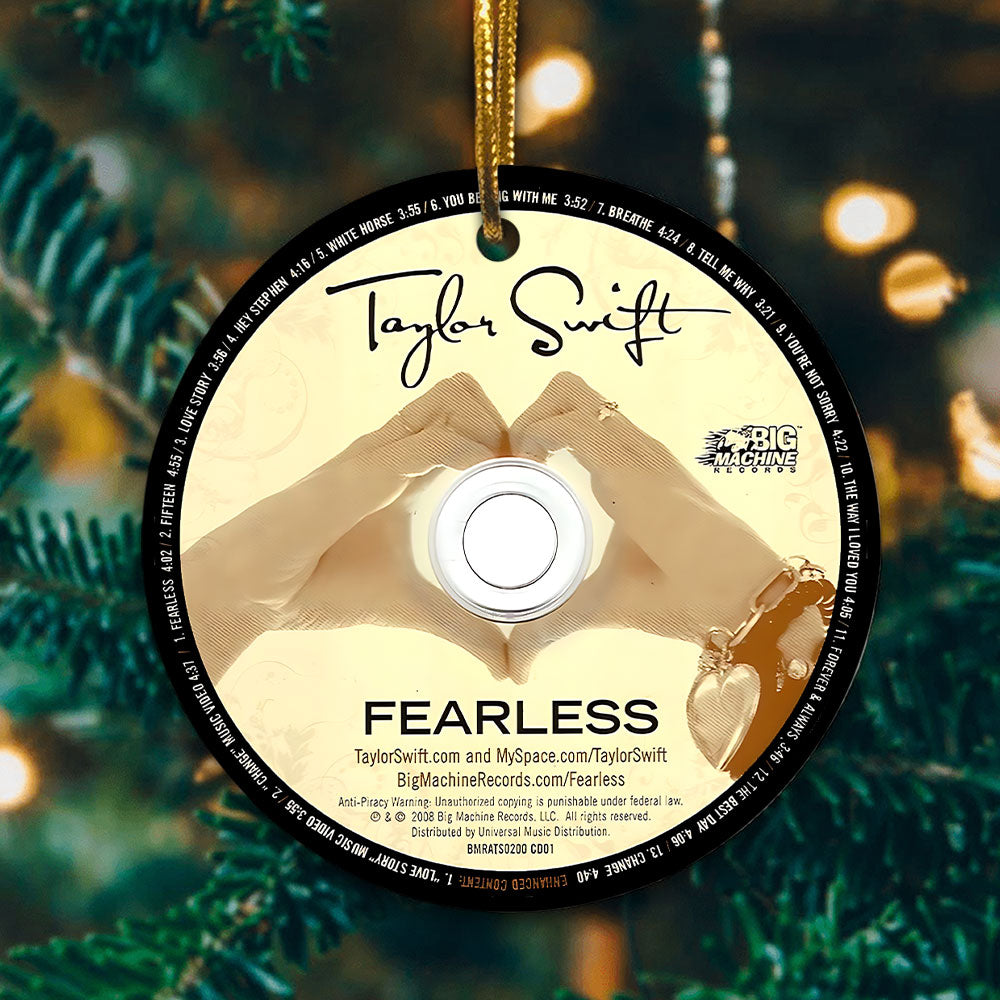 Fearless Taylor Swift CD Ceramic Ornament – Holiday Music Keepsake Decoration
