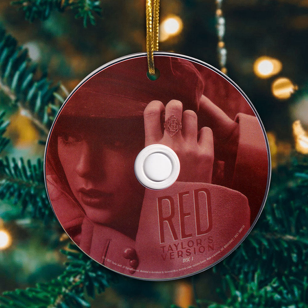 RED Taylor Swift CD Ceramic Ornament – Holiday Music Keepsake Decoration