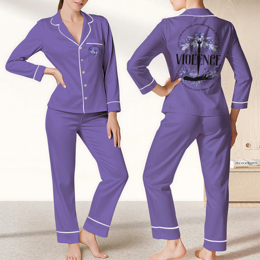 Violet Sorrengail – A Violent Little Thing Satin Pajamas Set