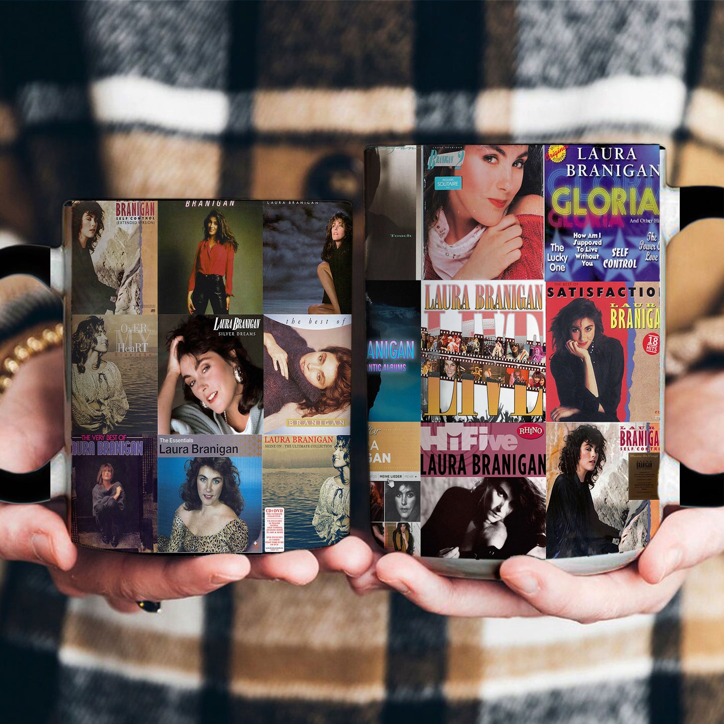 Laura Branigan Accent Mug – Timeless Pop Icon Album Collage Gift