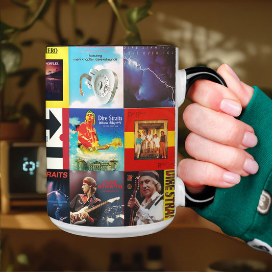 Dire Straits Accent Mug – Classic Album Cover Collage Gift