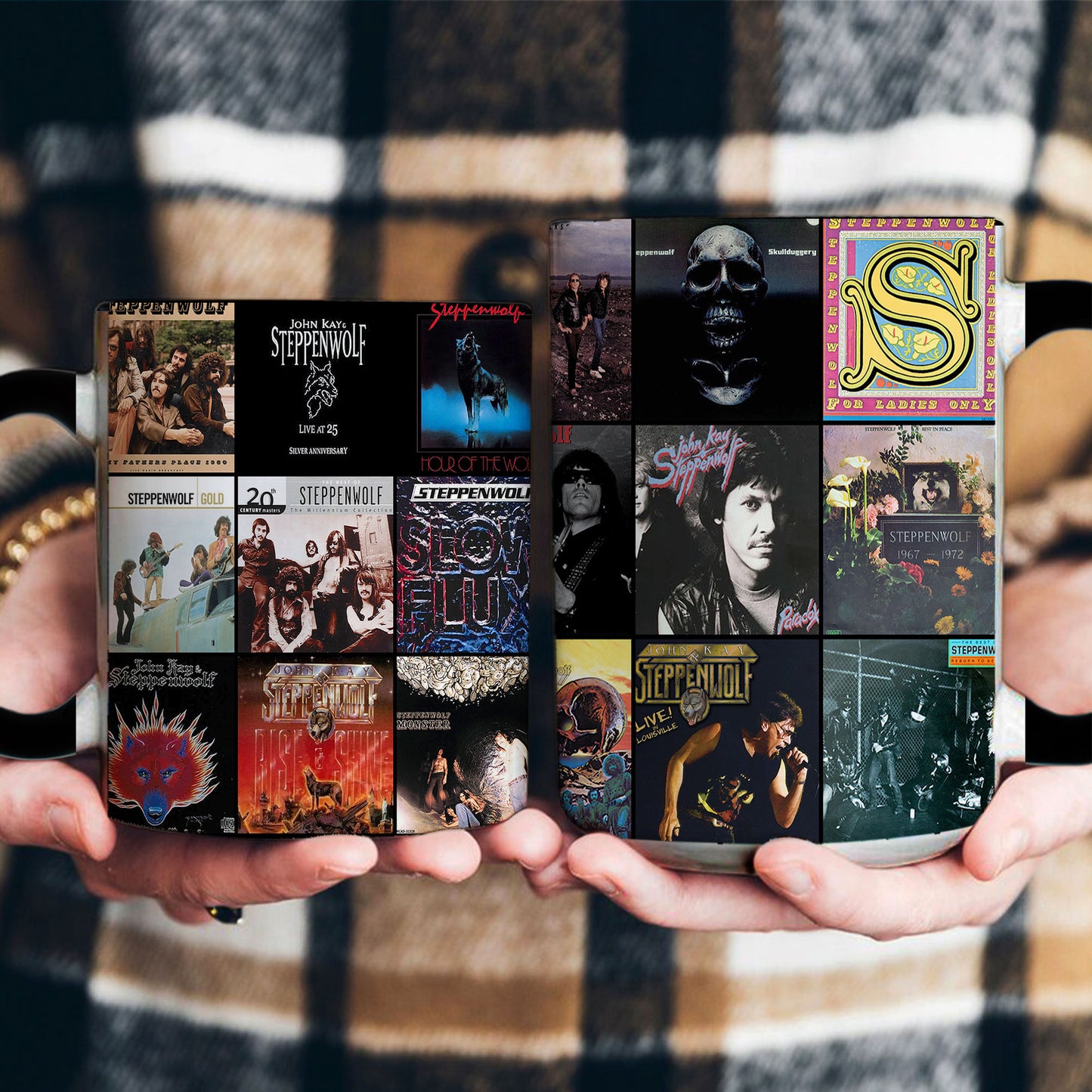 Steppenwolf Accent Mug – Classic Rock Album Cover Collage Gift