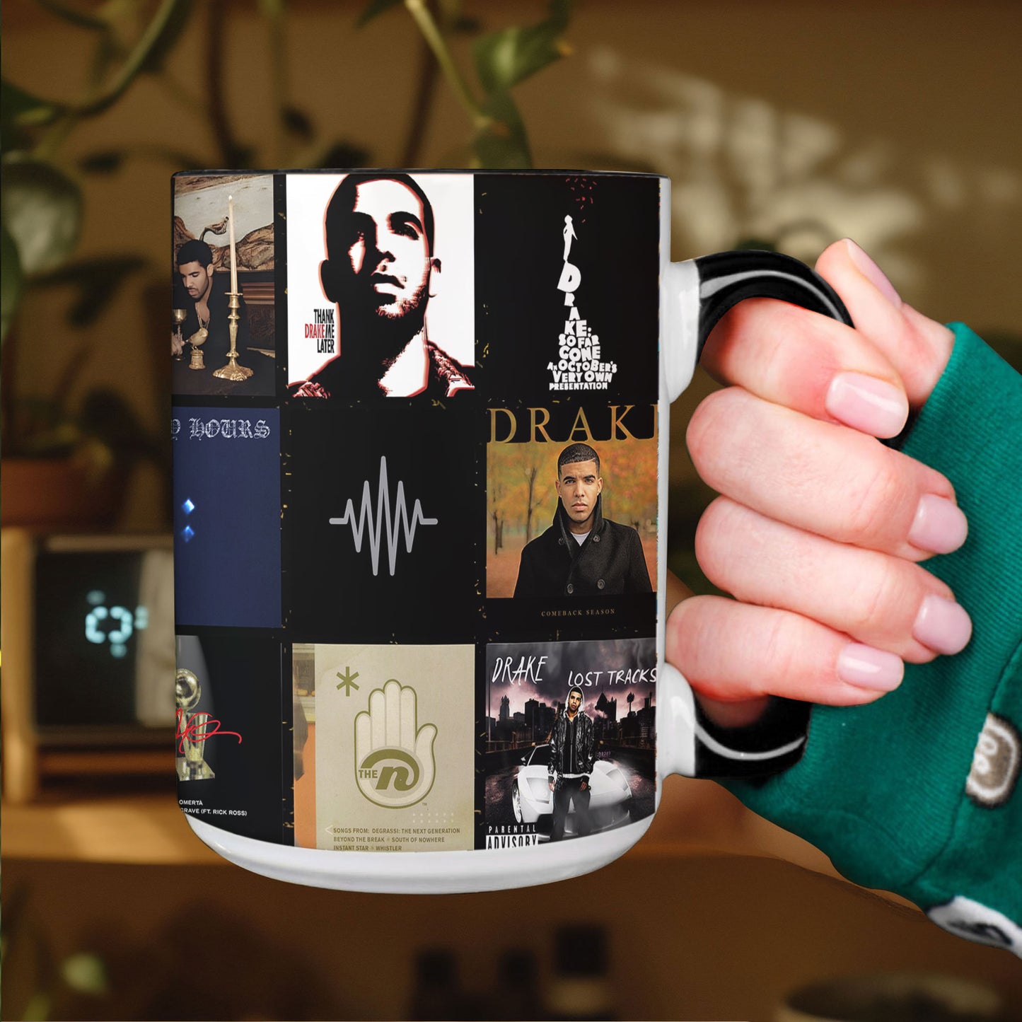 Drake Accent Mug – Iconic Album Cover Collage Gift for Hip-Hop & R&B Fans