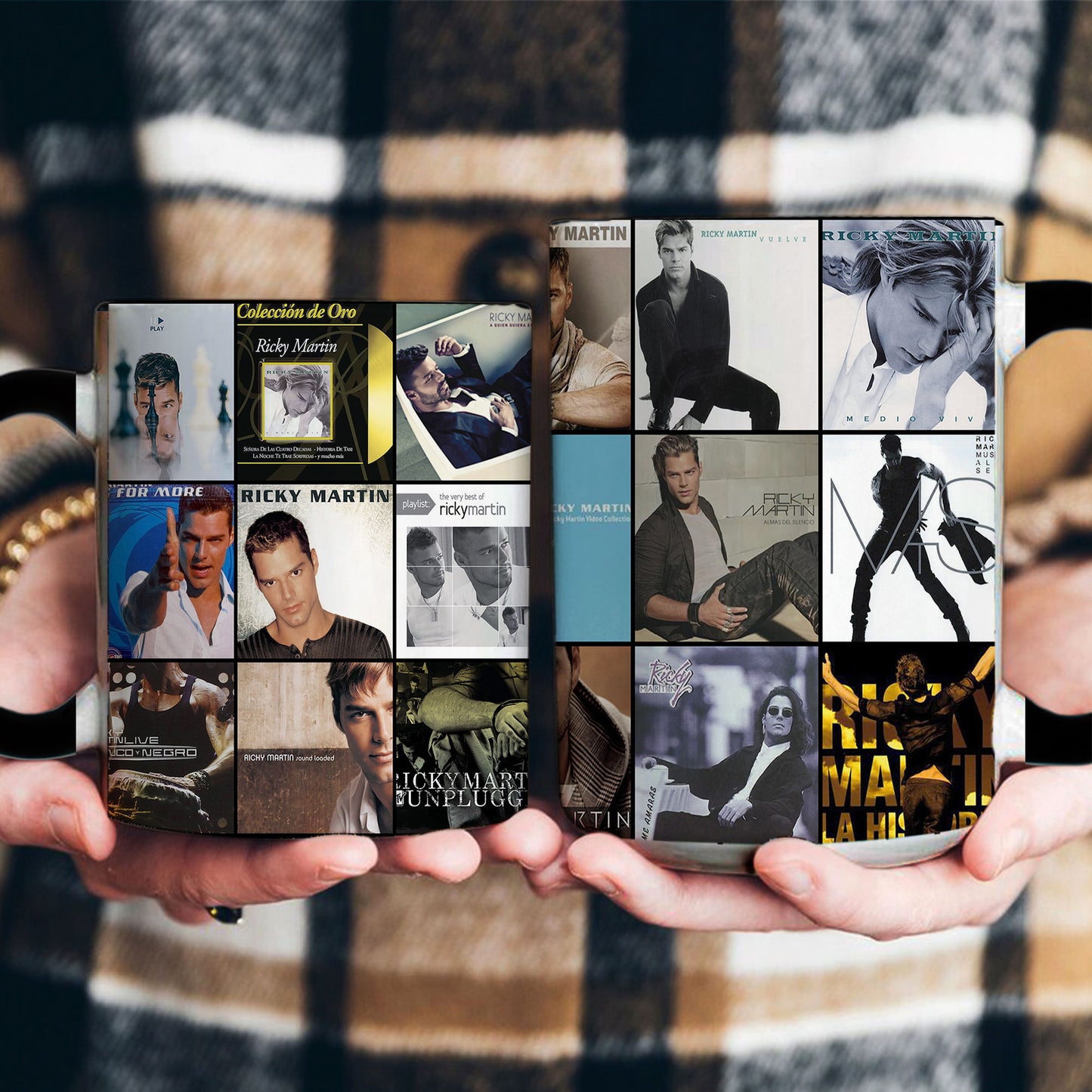 Ricky Martin Accent Mug – Latin Pop Icon Album Cover Collage Gift