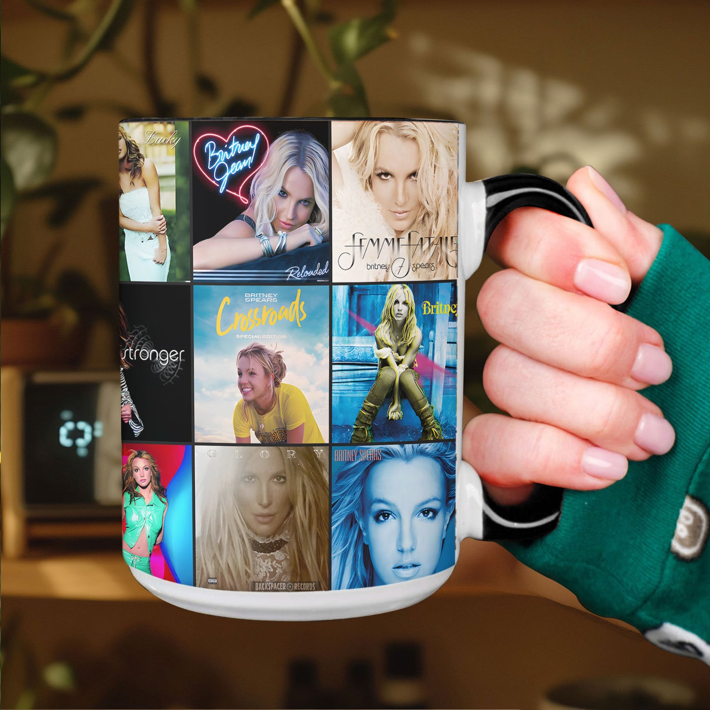 Britney Spears Accent Mug – Pop Icon Album Art Collage Gift