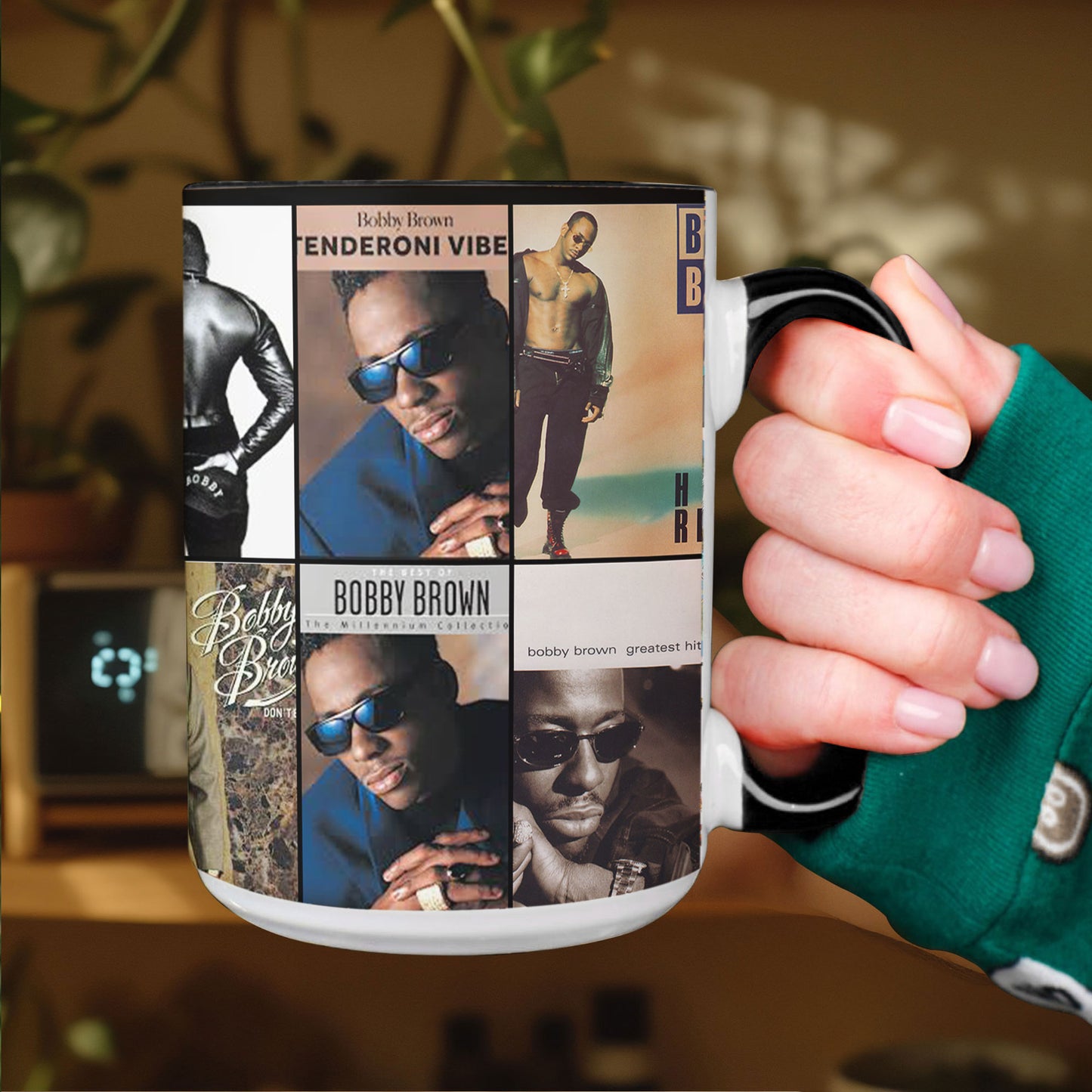 Bobby Brown Accent Mug – Classic Album Cover Collage Gift for R&B Fans