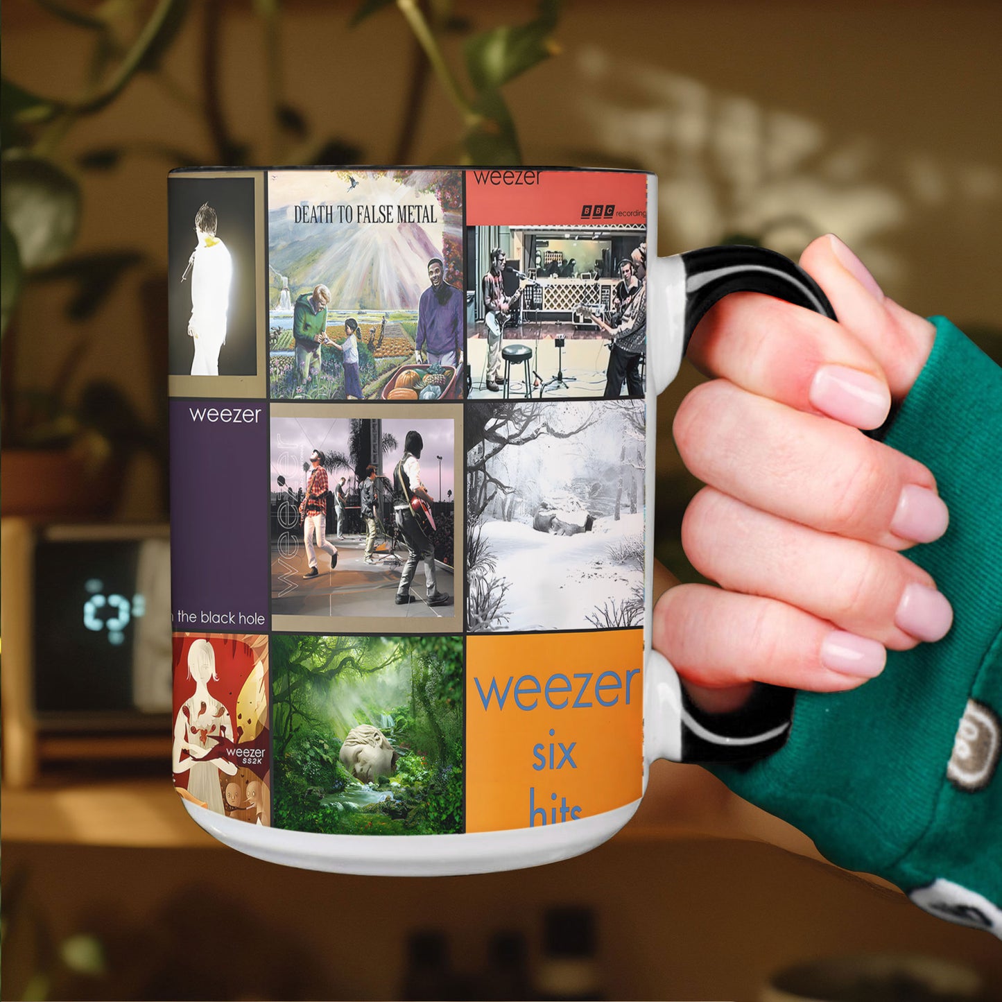 Weezer Accent Mug – Alternative Rock Album Art Collage Gift