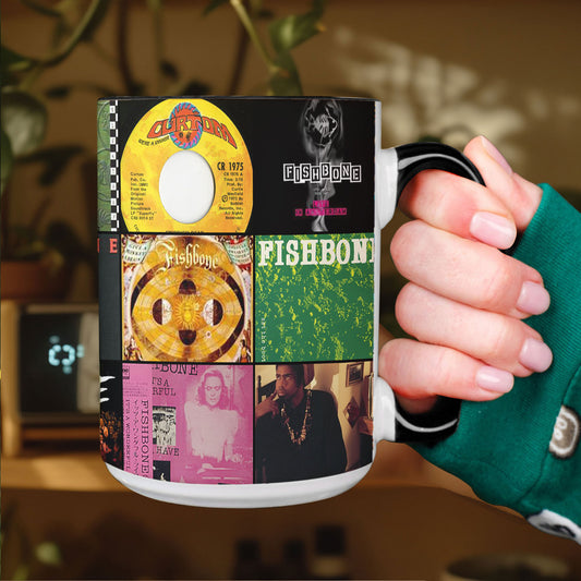 Fishbone Accent Mug – Funk-Rock Fusion Album Collage Gift
