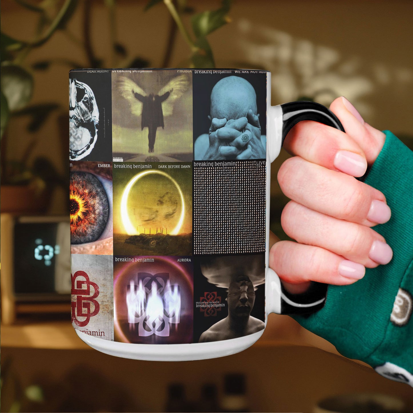 Breaking Benjamin Accent Mug – Classic Album Cover Collage Gift for Rock Fans