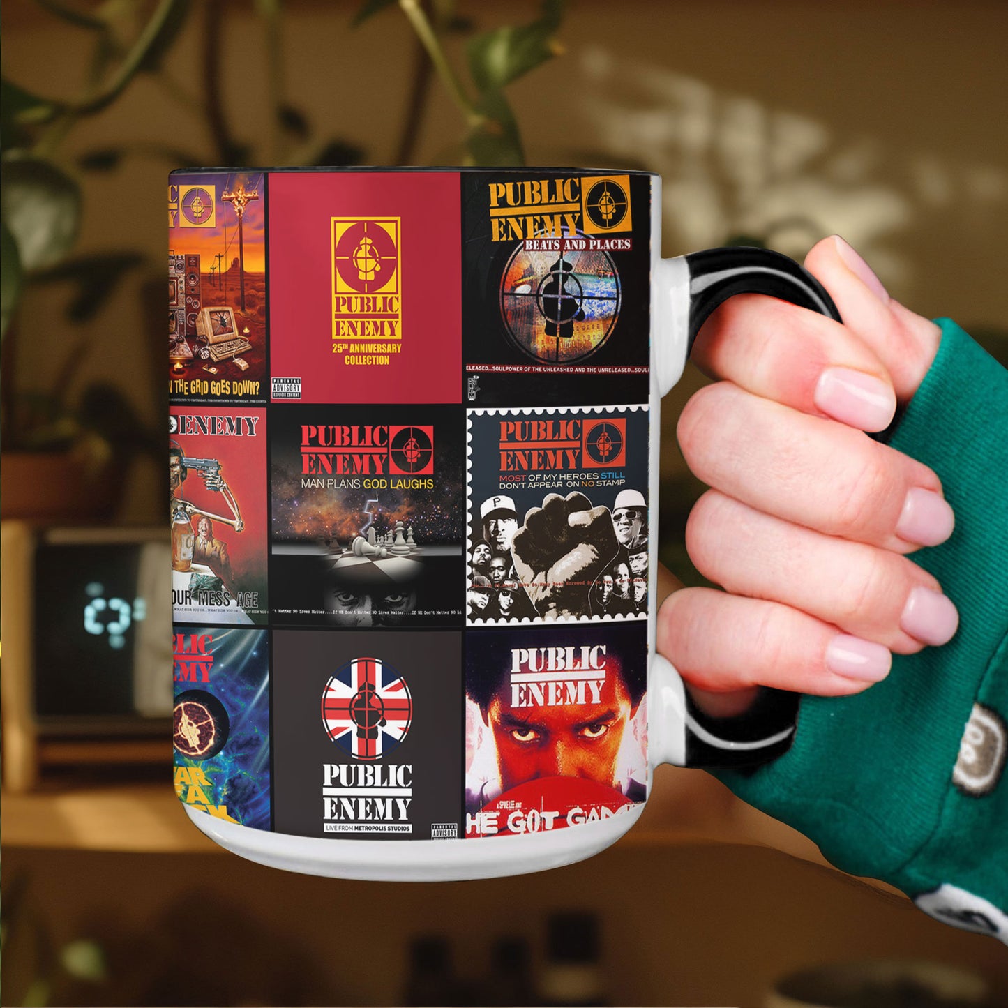 Public Enemy Accent Mug – Iconic Album Cover Collage Gift for Hip-Hop Fans