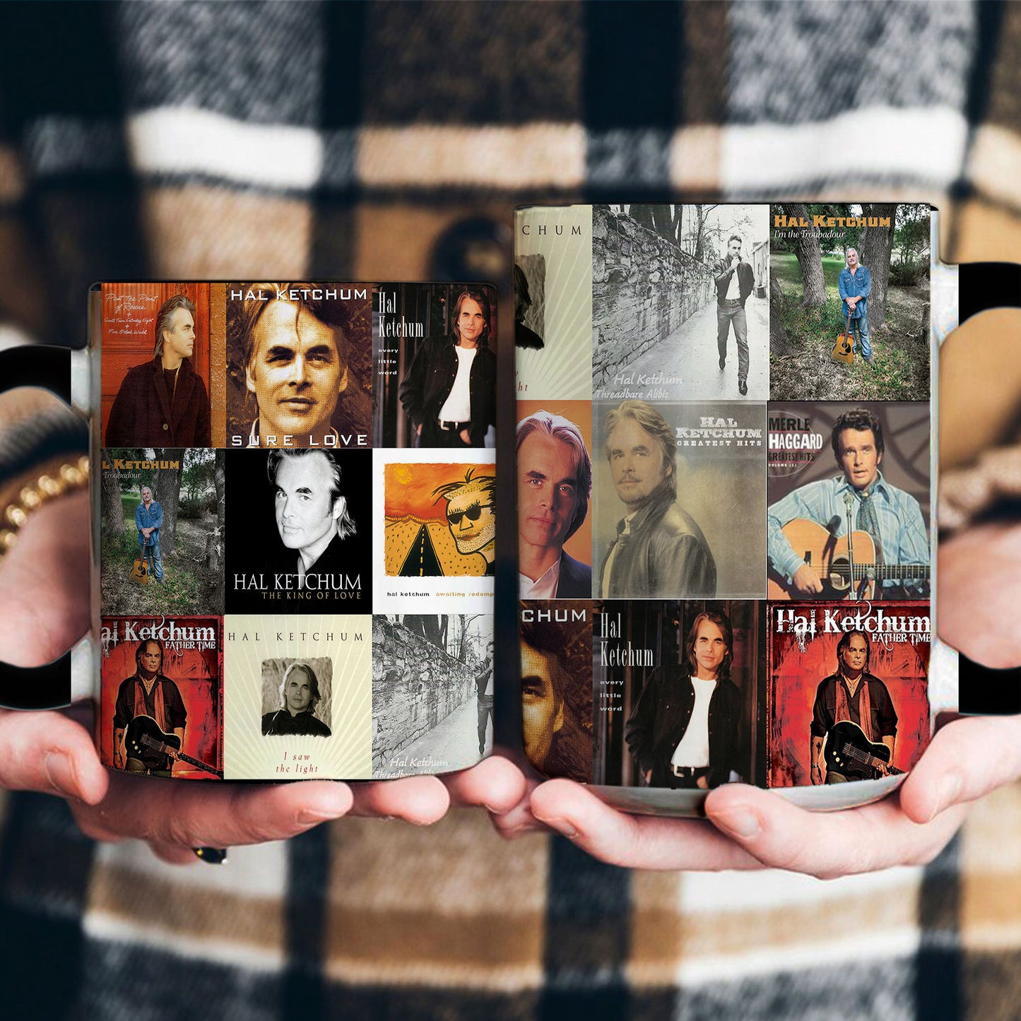 Hal Ketchum Accent Mug – Country Storyteller Album Cover Collage Gift