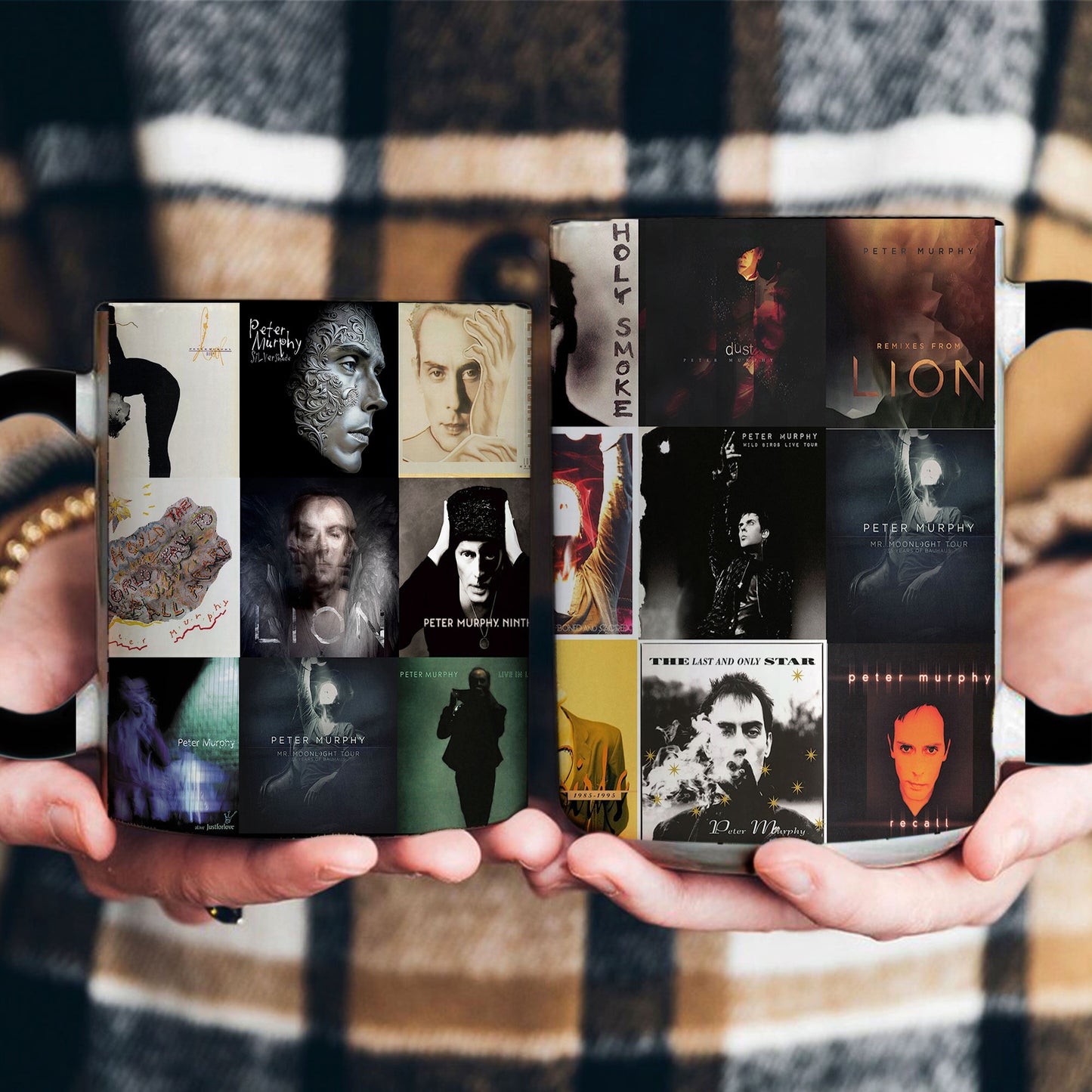 Peter Murphy Accent Mug – Gothic Art Rock Album Collage Gift