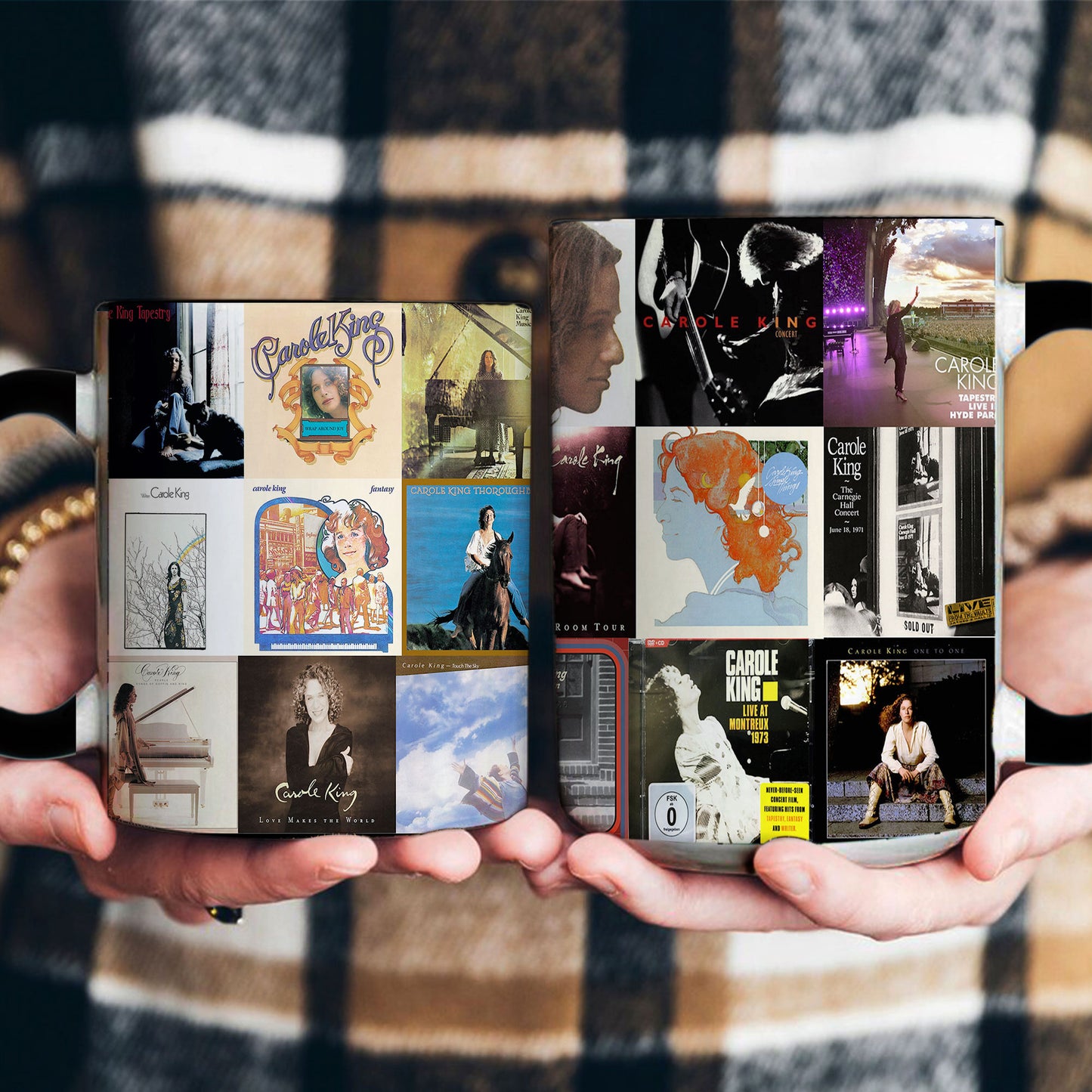 Carole King Accent Mug – Timeless Singer-Songwriter Album Collage Gift