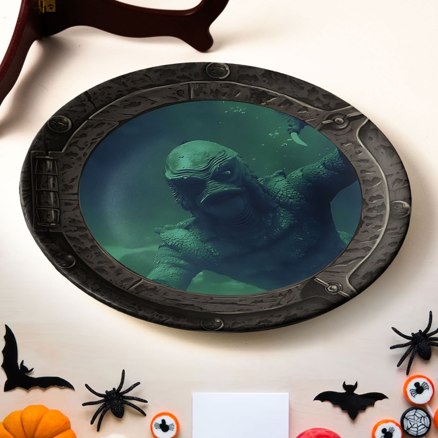 Gill-man Deep Sea Ceramic Plate – Underwater Monster Art Design