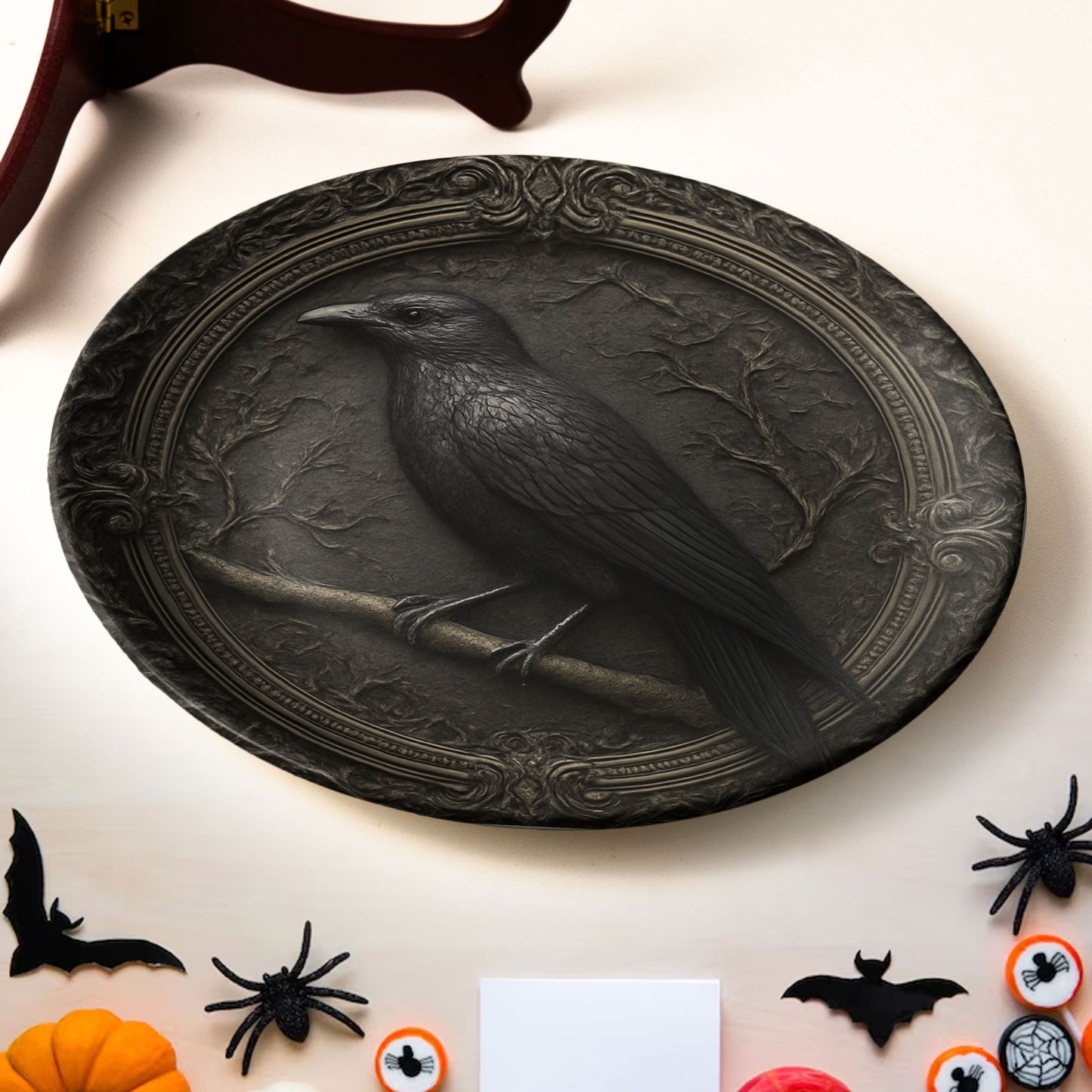 The Raven’s Vigil – Gothic Decorative Ceramic Plate