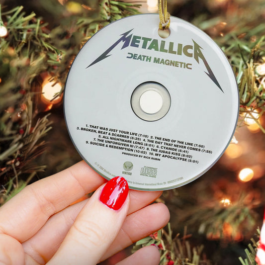 Death Magnetic Metallica CD Design Ceramic Ornament – Rock Music Christmas Tree Decoration