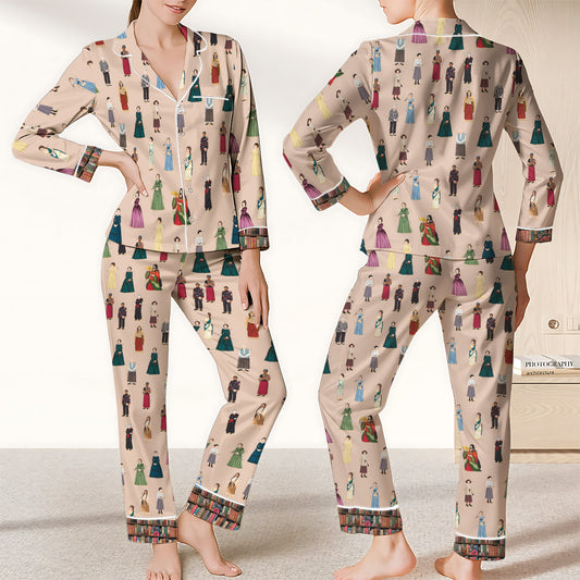 Literary Legends Satin Pajama Set – Celebrating Iconic Authors in Style