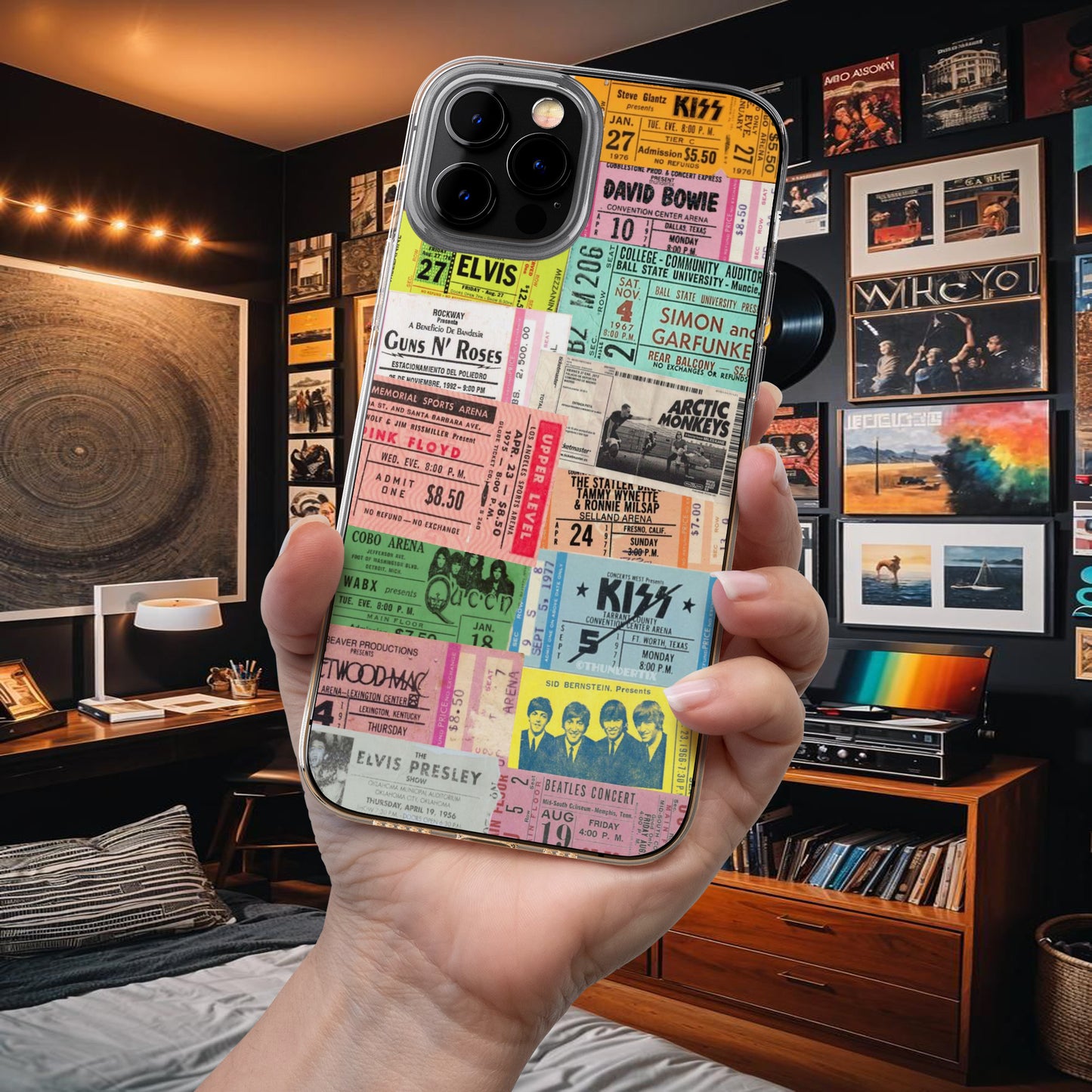 Retro Concert Ticket Collage Phone Case – Vintage Music Vibes 7
