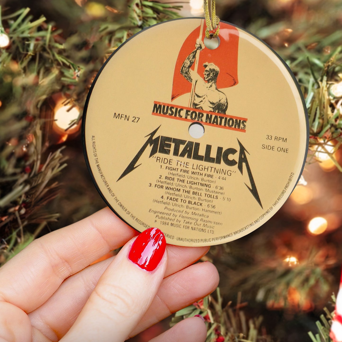 Music For Nations Metallica CD Design Ceramic Ornament – Rock Music Christmas Tree Decoration