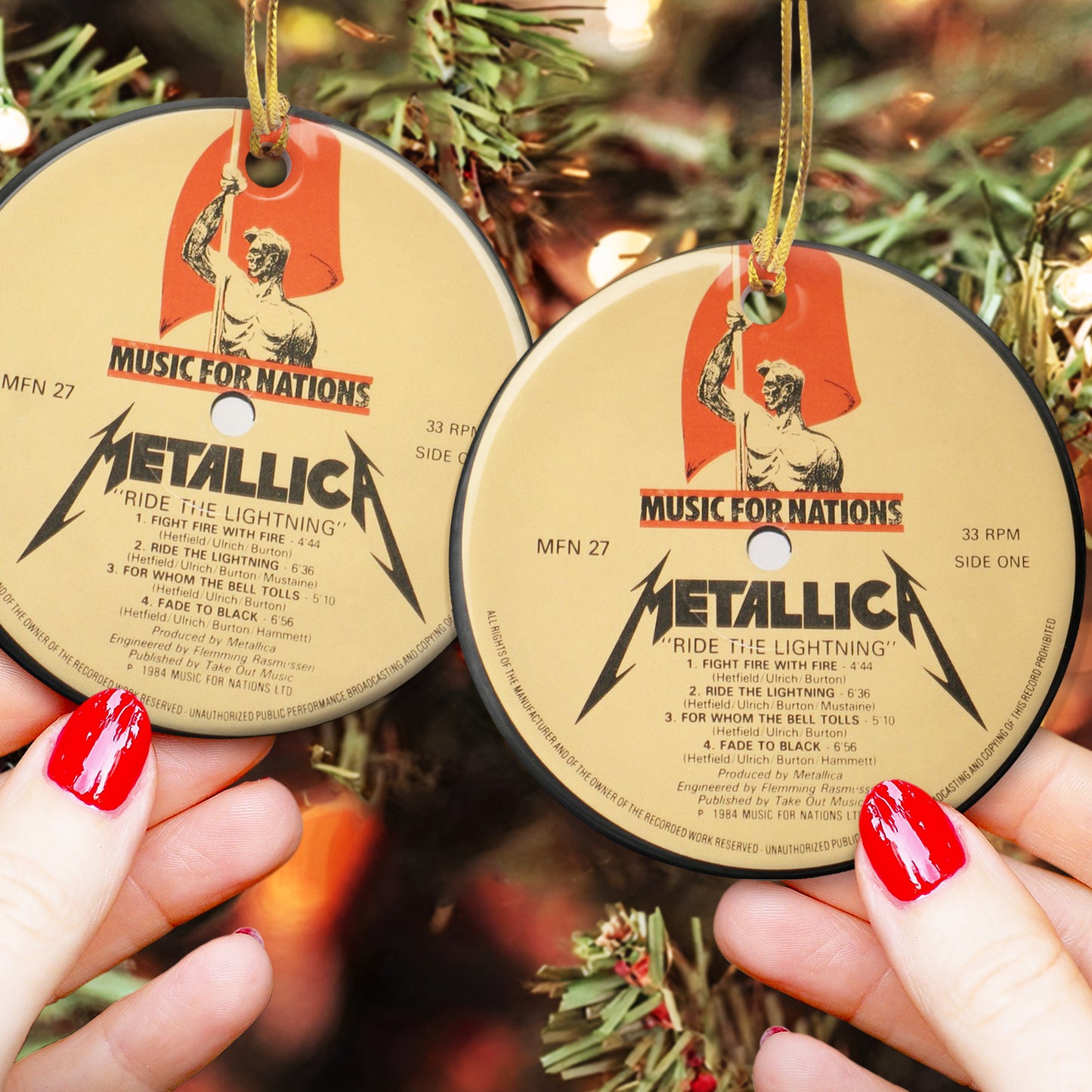 Music For Nations Metallica CD Design Ceramic Ornament – Rock Music Christmas Tree Decoration