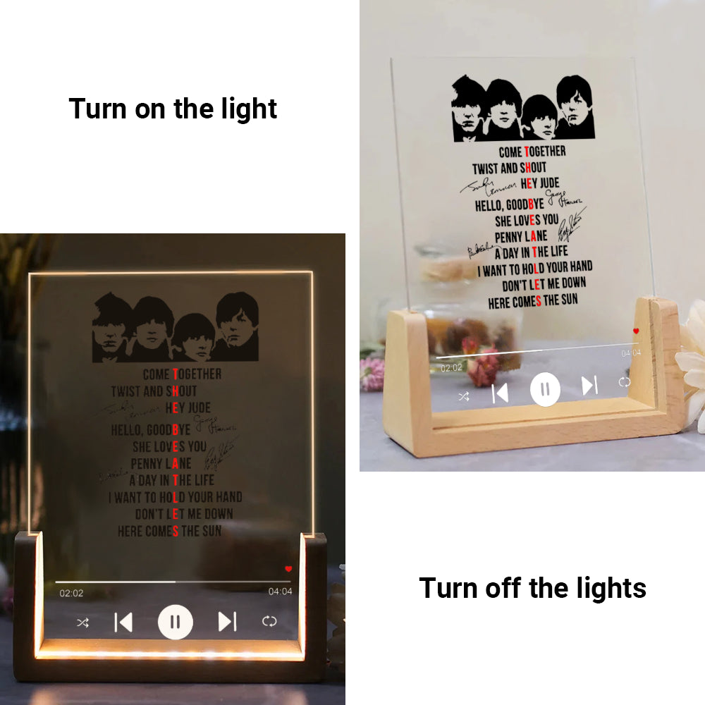 The Beatles LED Music Plaque – Iconic Songs Edition