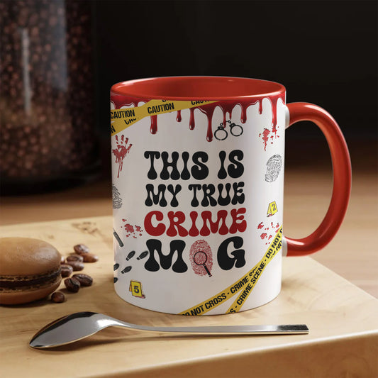 True Crime Mug – Funny Forensic Coffee Cup for Mystery Lovers