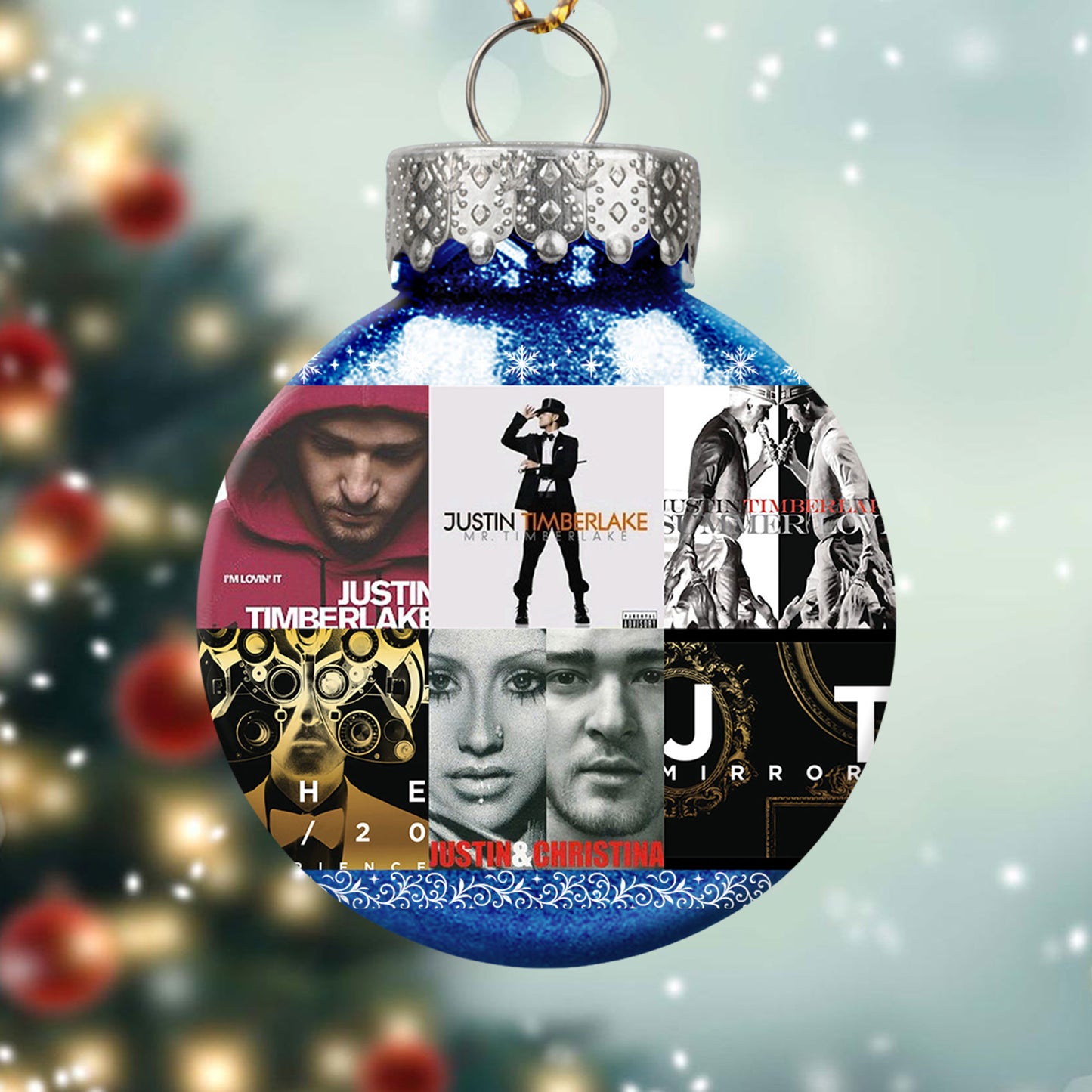 Justin Timberlake Album Collage Ornament – Pop & R&B Christmas Decoration