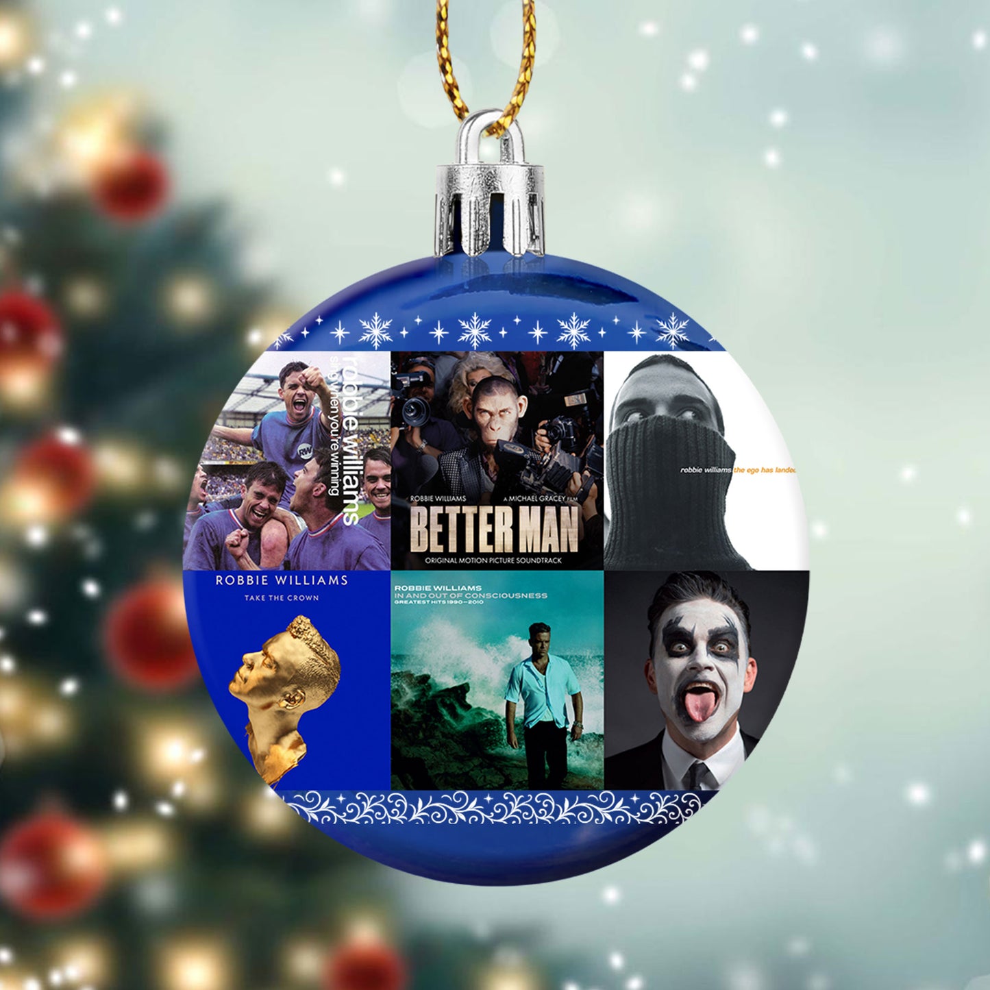 Robbie Williams Ball Ornament – A Festive Gift for Pop Music Fans