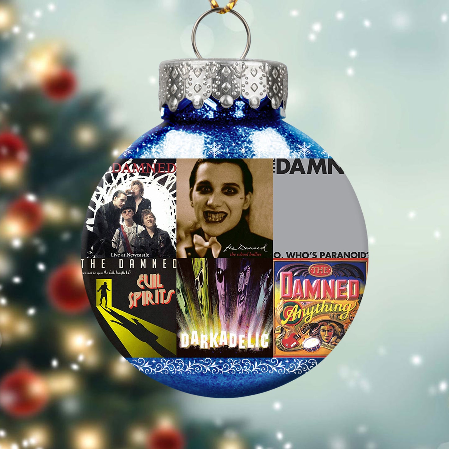 The Damned Album Collage Ornament – Punk Rock Christmas Decoration