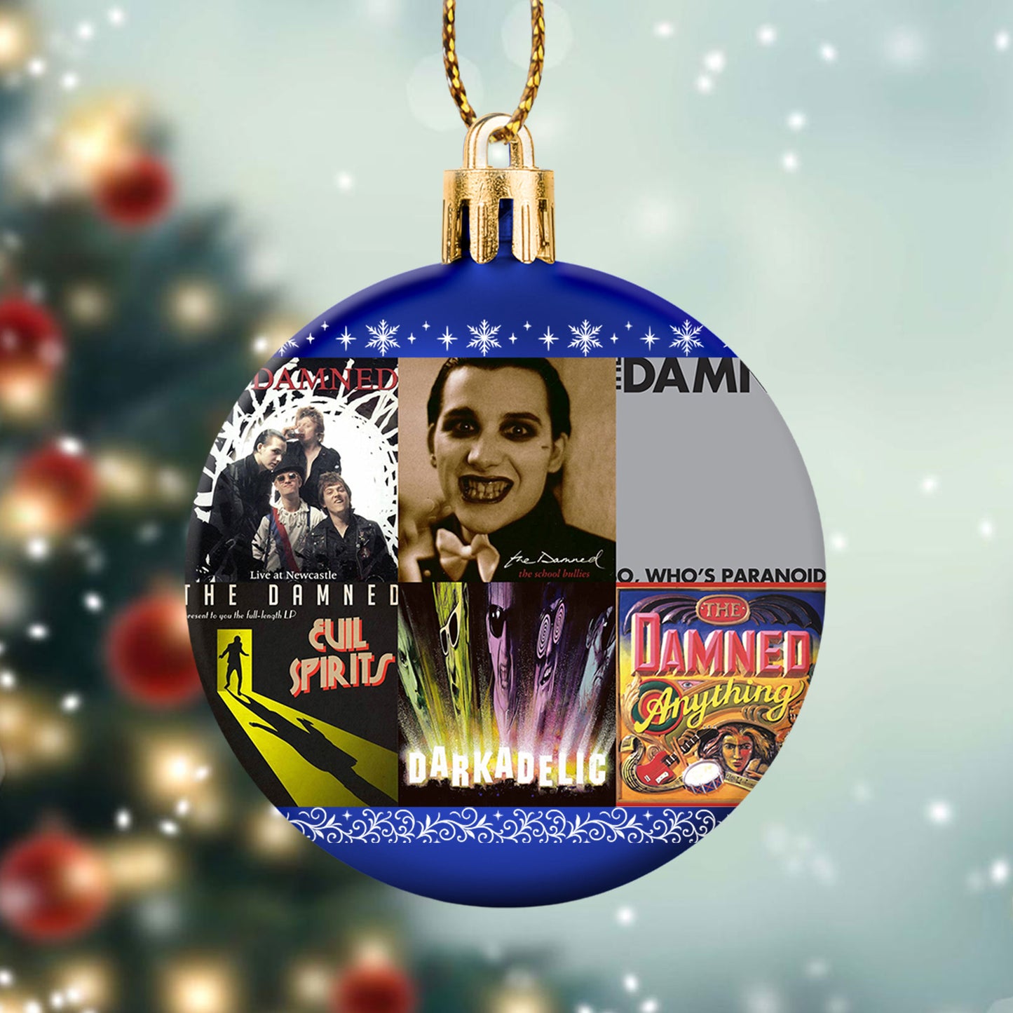 The Damned Album Collage Ornament – Punk Rock Christmas Decoration