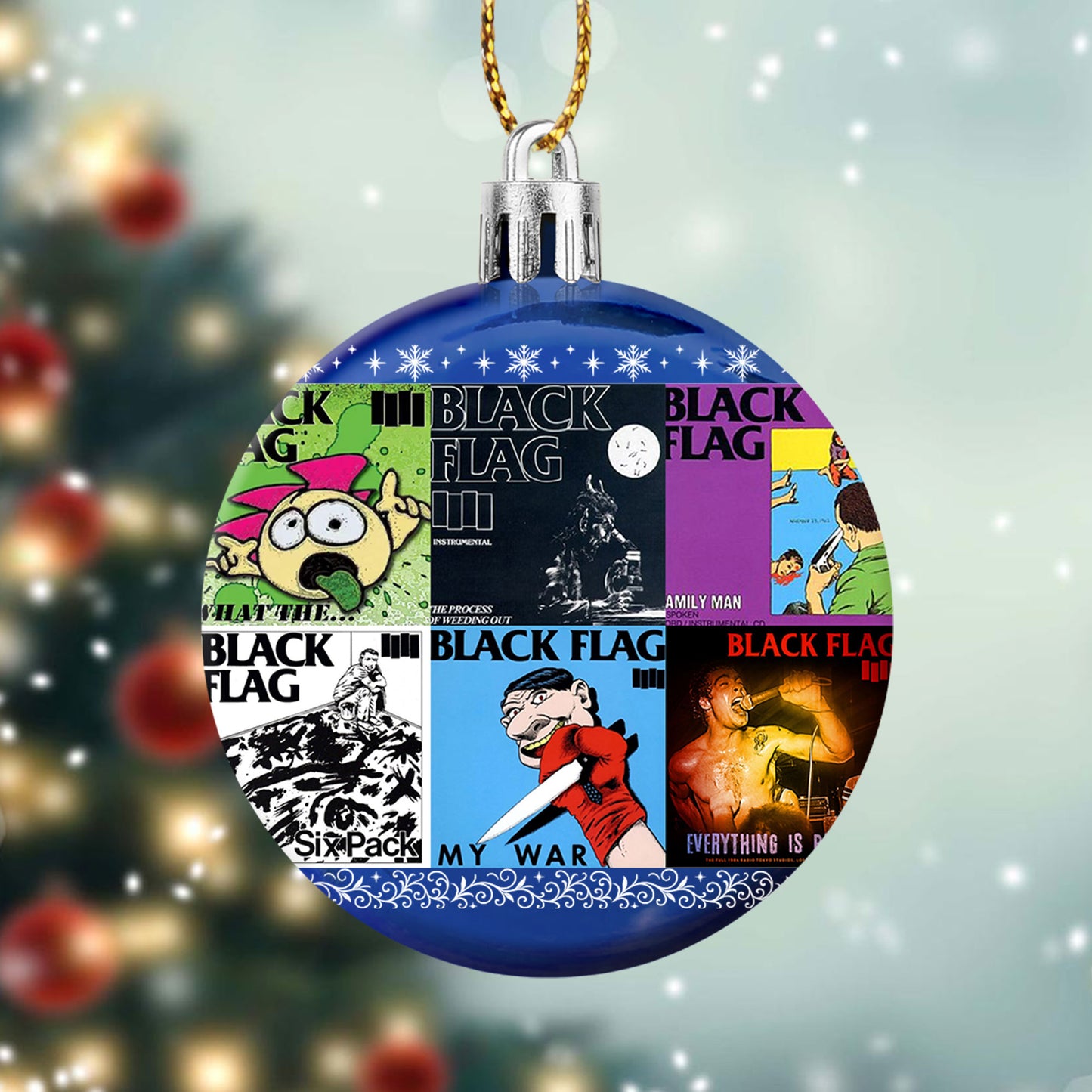 Black Flag Album Collage Ornament – Punk Rock Christmas Decoration