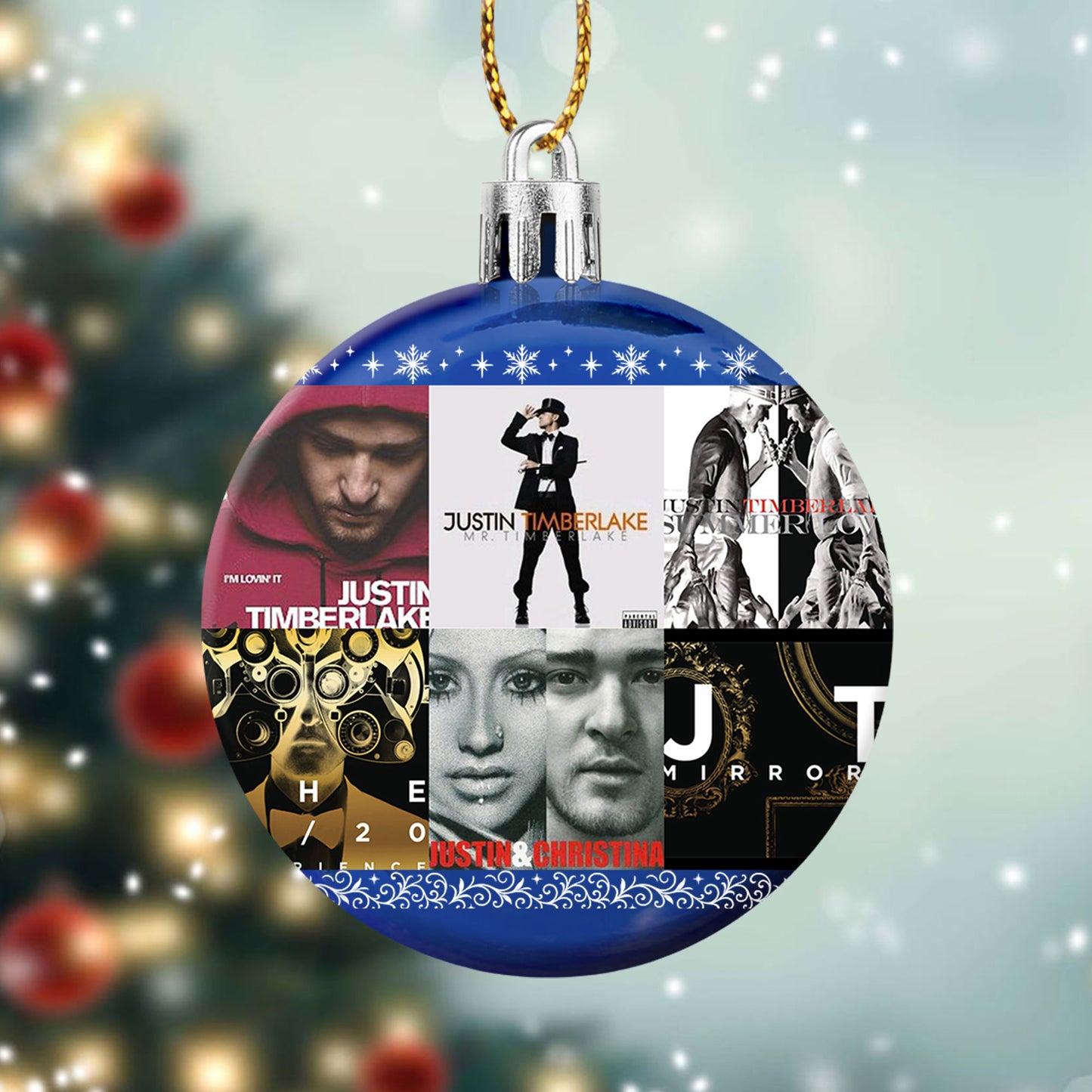 Justin Timberlake Album Collage Ornament – Pop & R&B Christmas Decoration