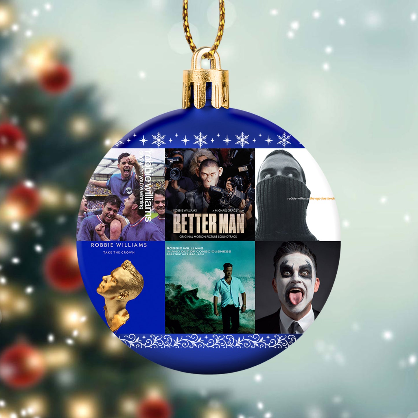 Robbie Williams Ball Ornament – A Festive Gift for Pop Music Fans