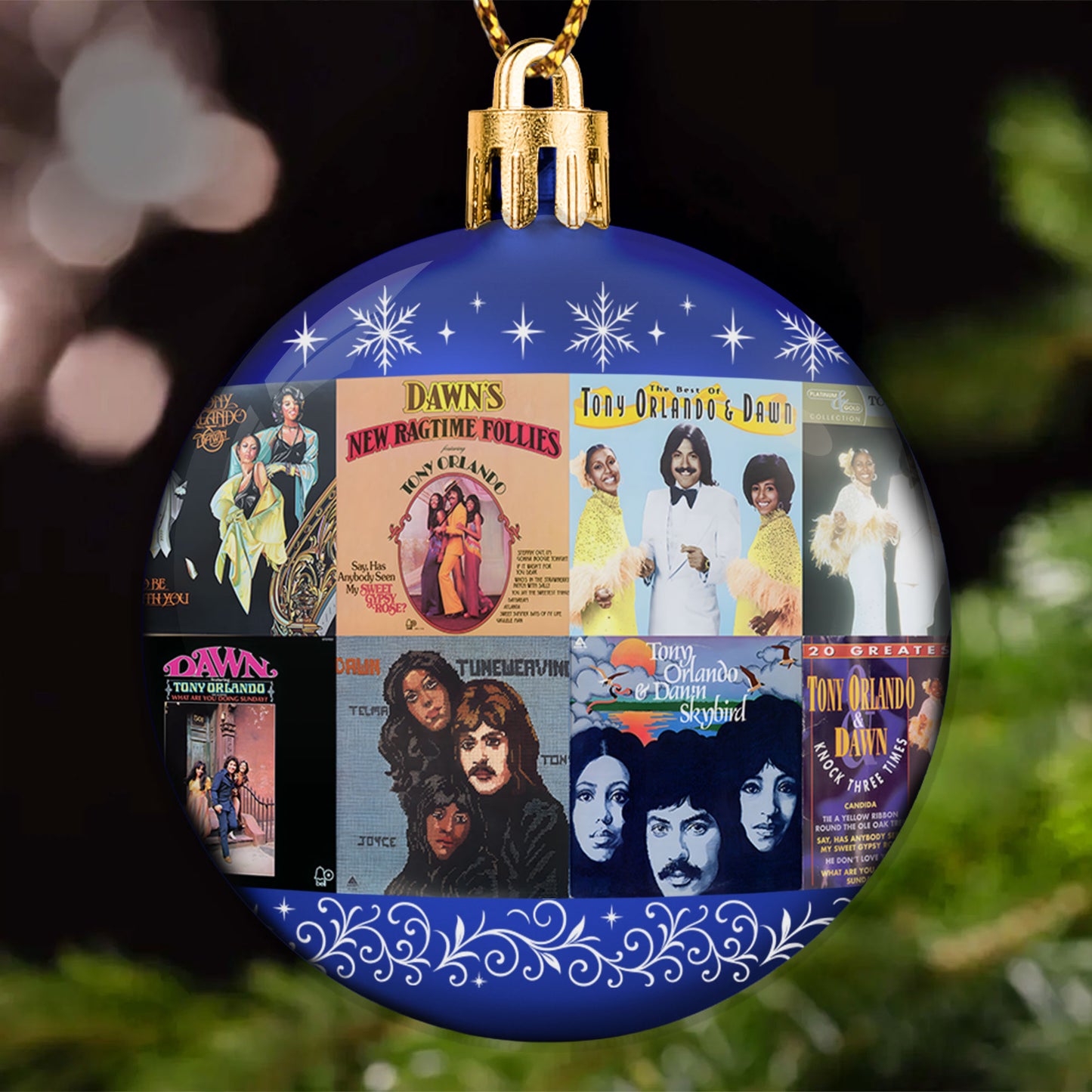 Tony Orlando & Dawn Ball Ornament – A Heartwarming Holiday Gift for Music Lovers