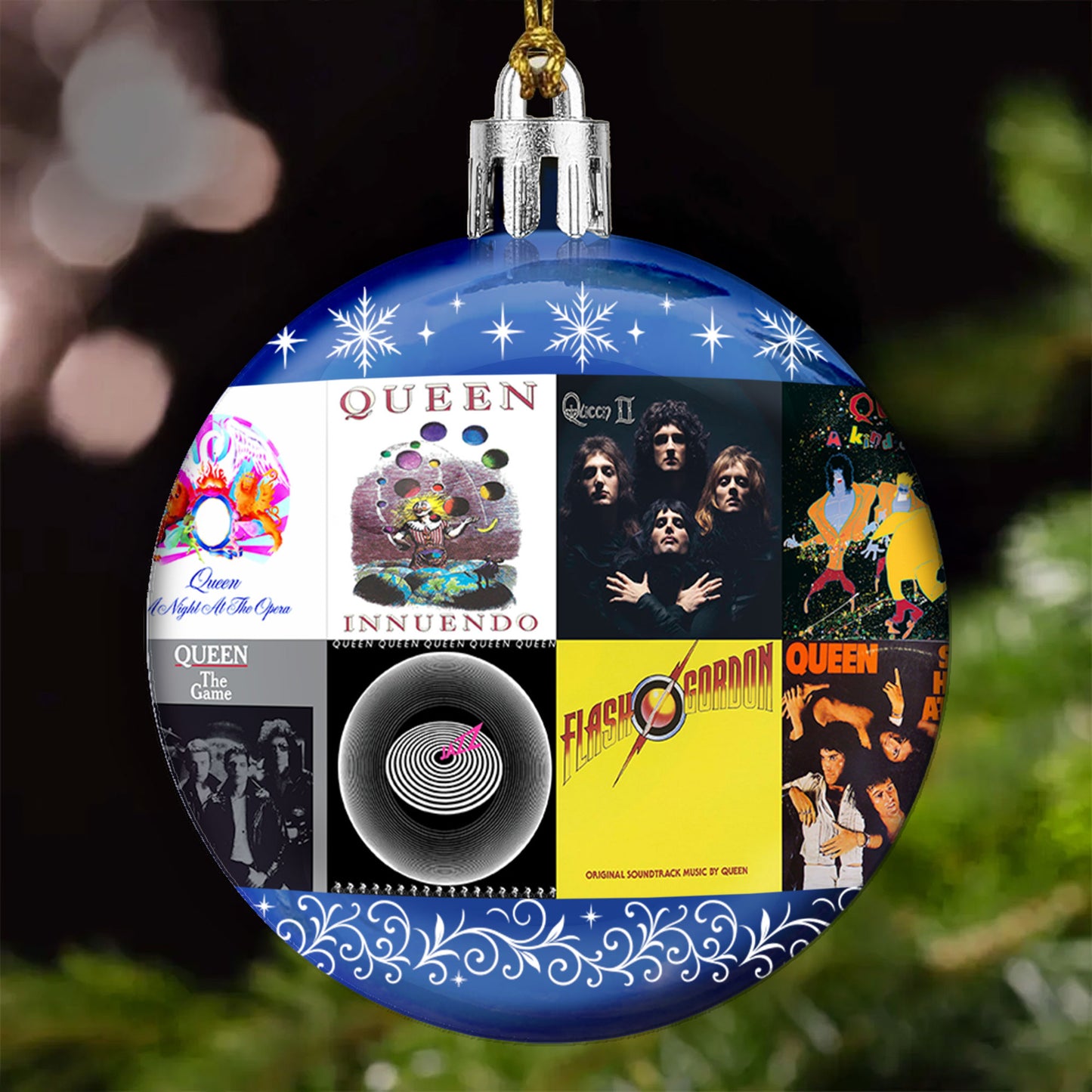 Queen Ball Ornament – A Majestic Tribute to Rock Royalty and Holiday Harmony