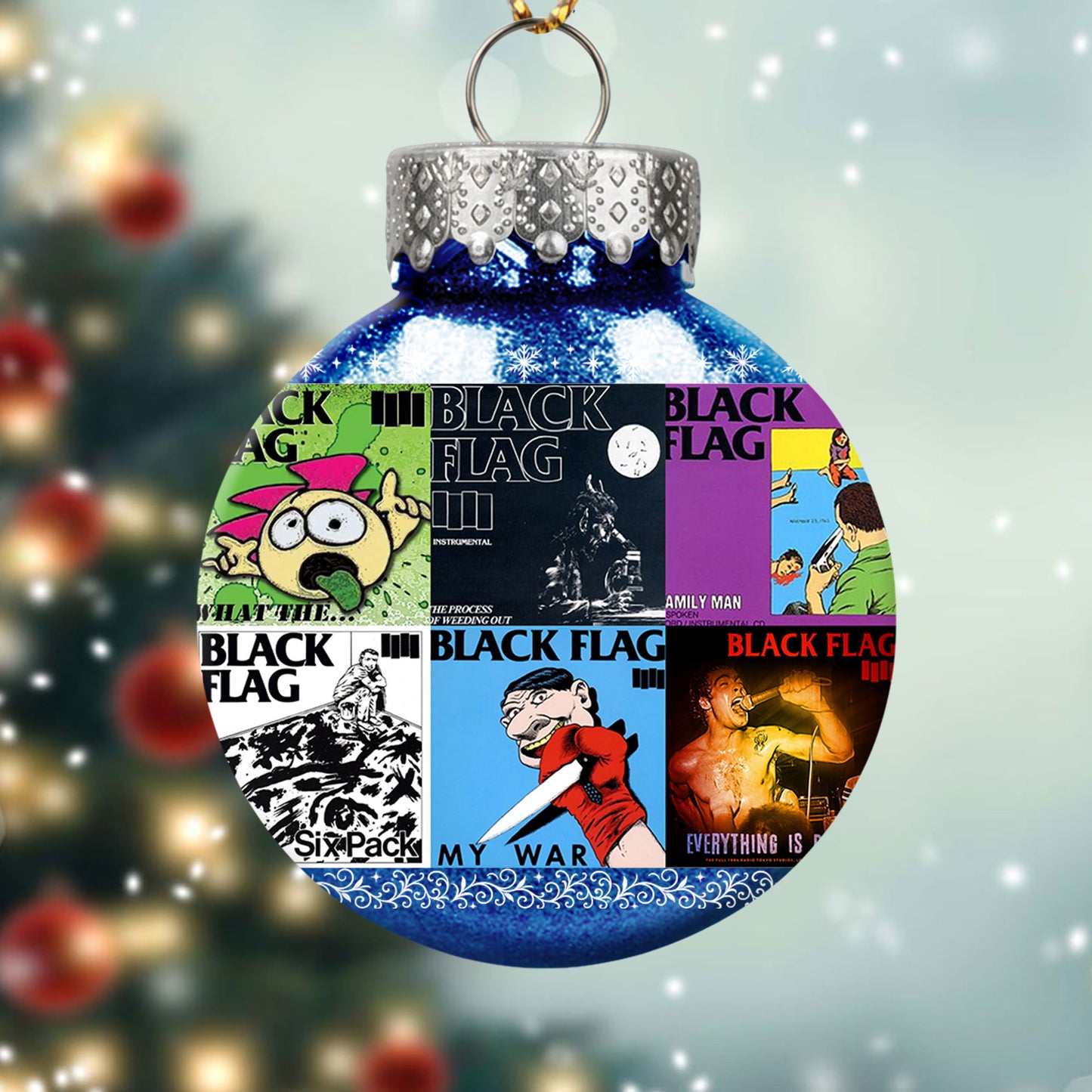 Black Flag Album Collage Ornament – Punk Rock Christmas Decoration