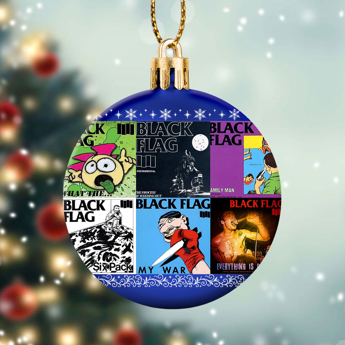 Black Flag Album Collage Ornament – Punk Rock Christmas Decoration