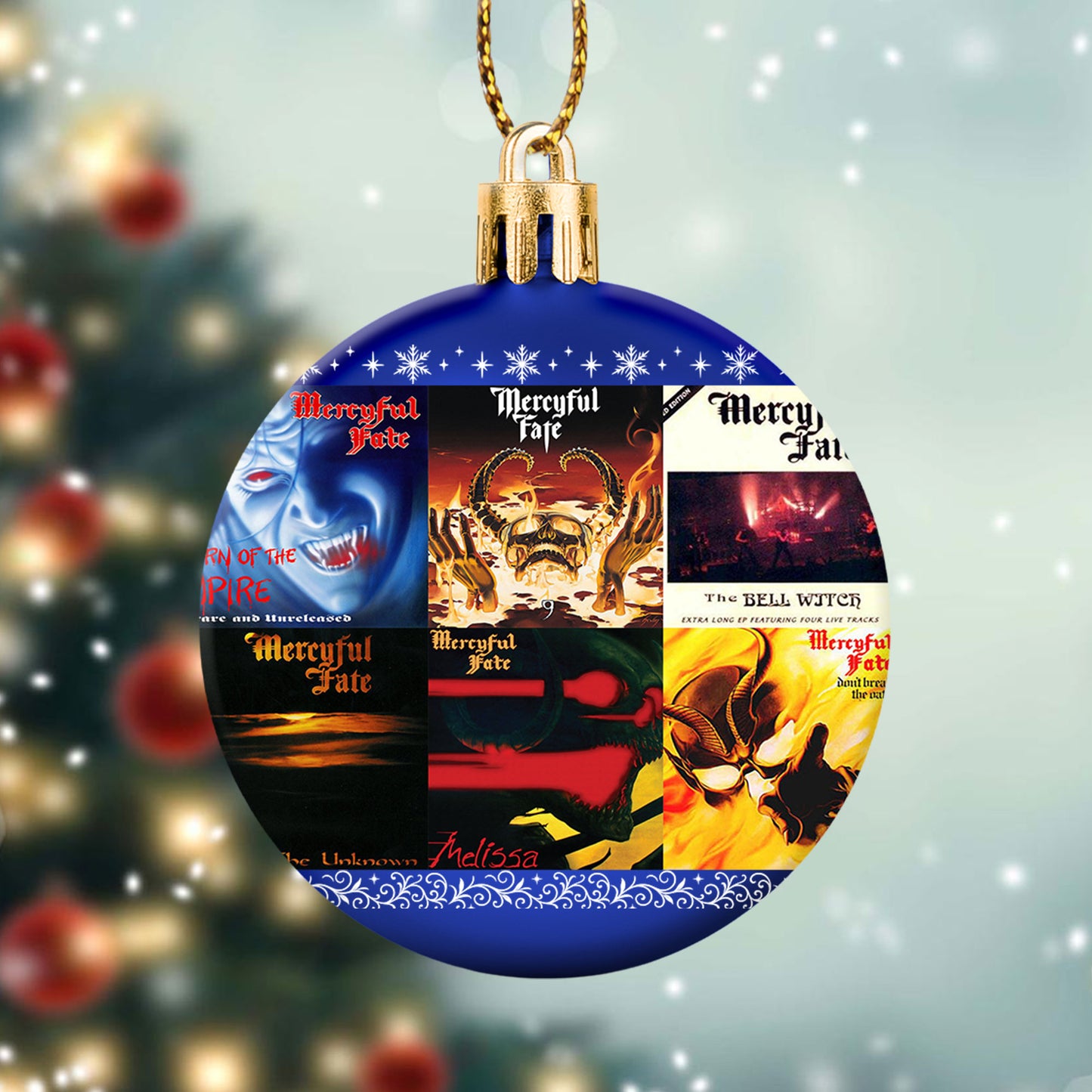 Mercyful Fate Album Collage Ornament – Heavy Metal Christmas Decoration