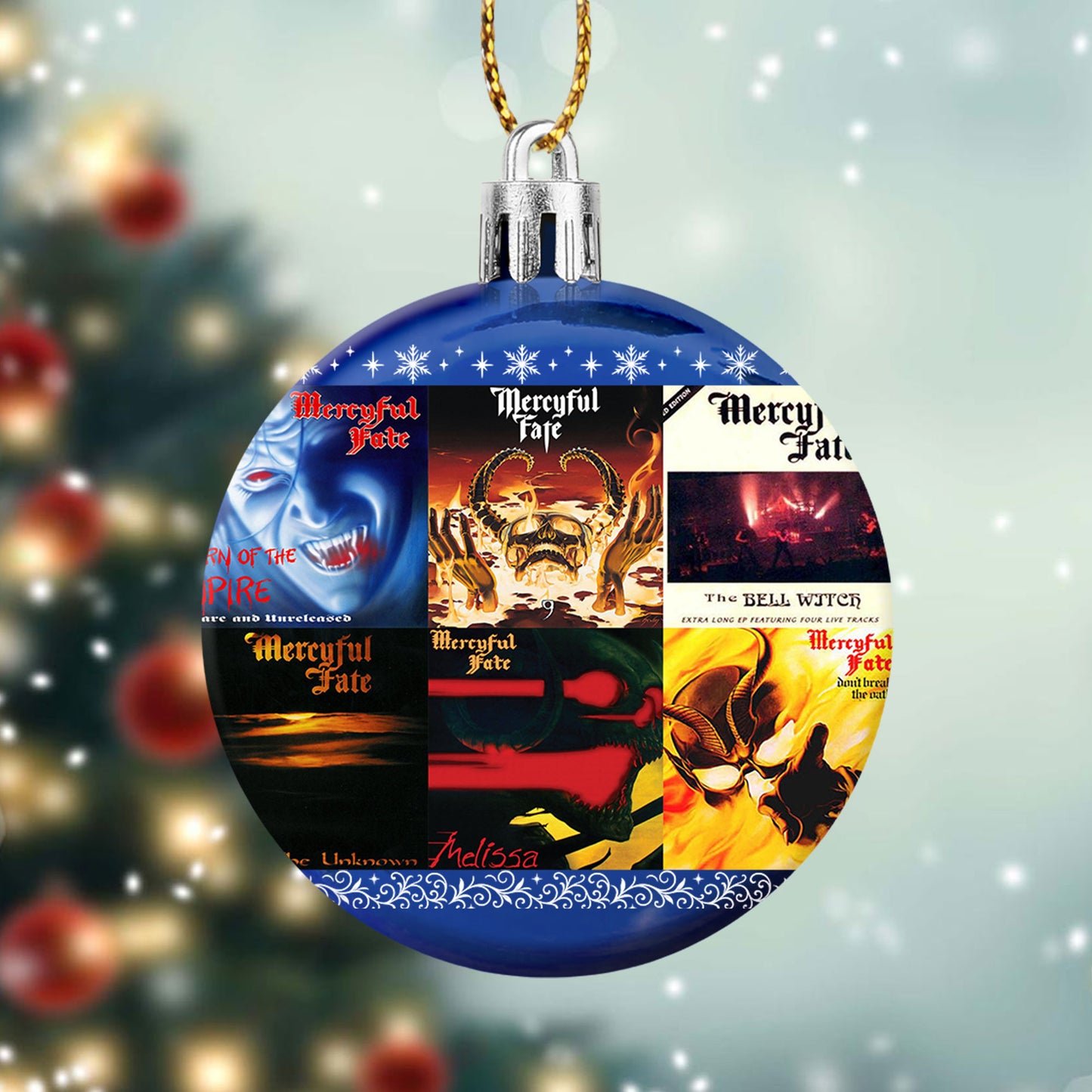 Mercyful Fate Album Collage Ornament – Heavy Metal Christmas Decoration