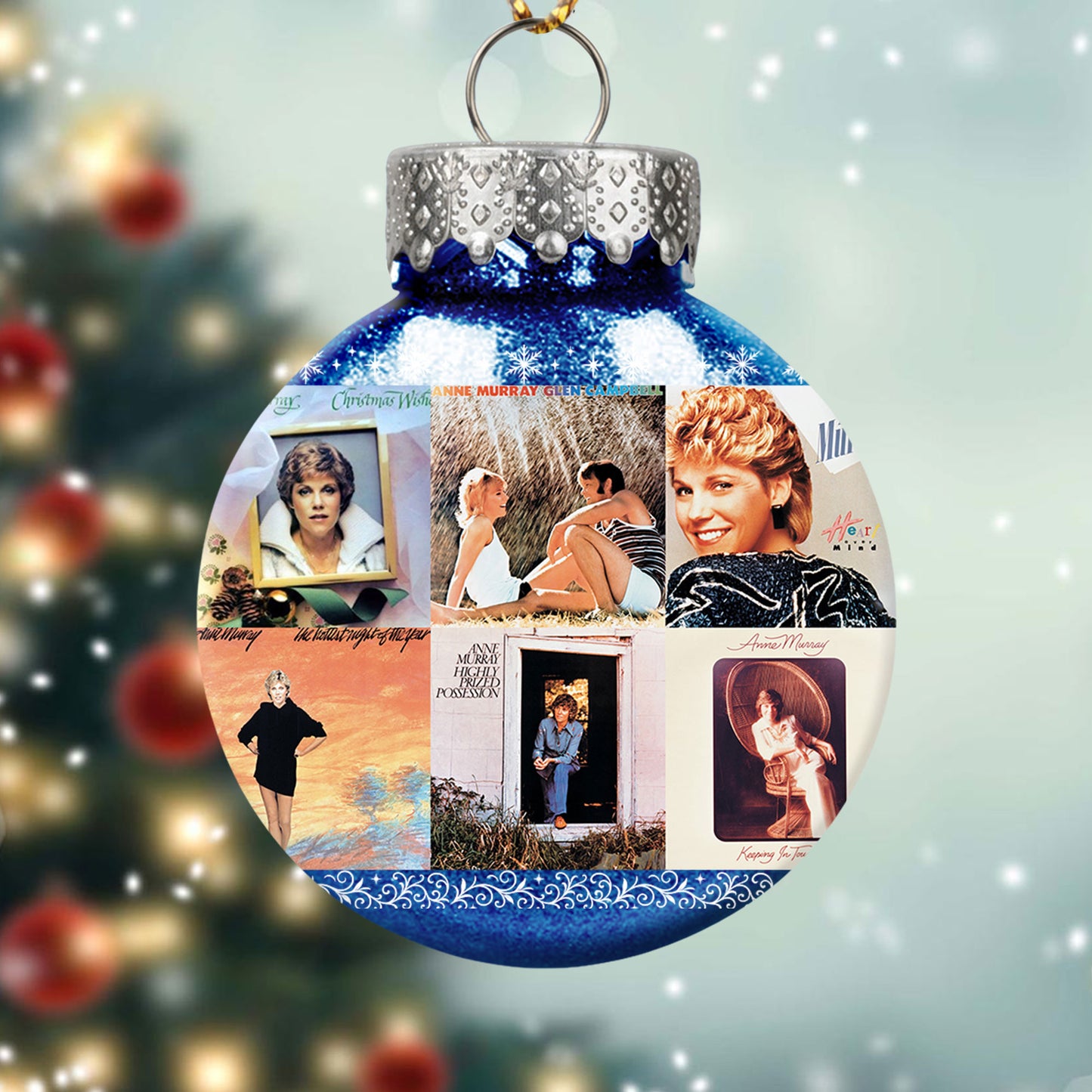 Anne Murray Album Collage Ornament – Classic Country & Pop Christmas Decoration