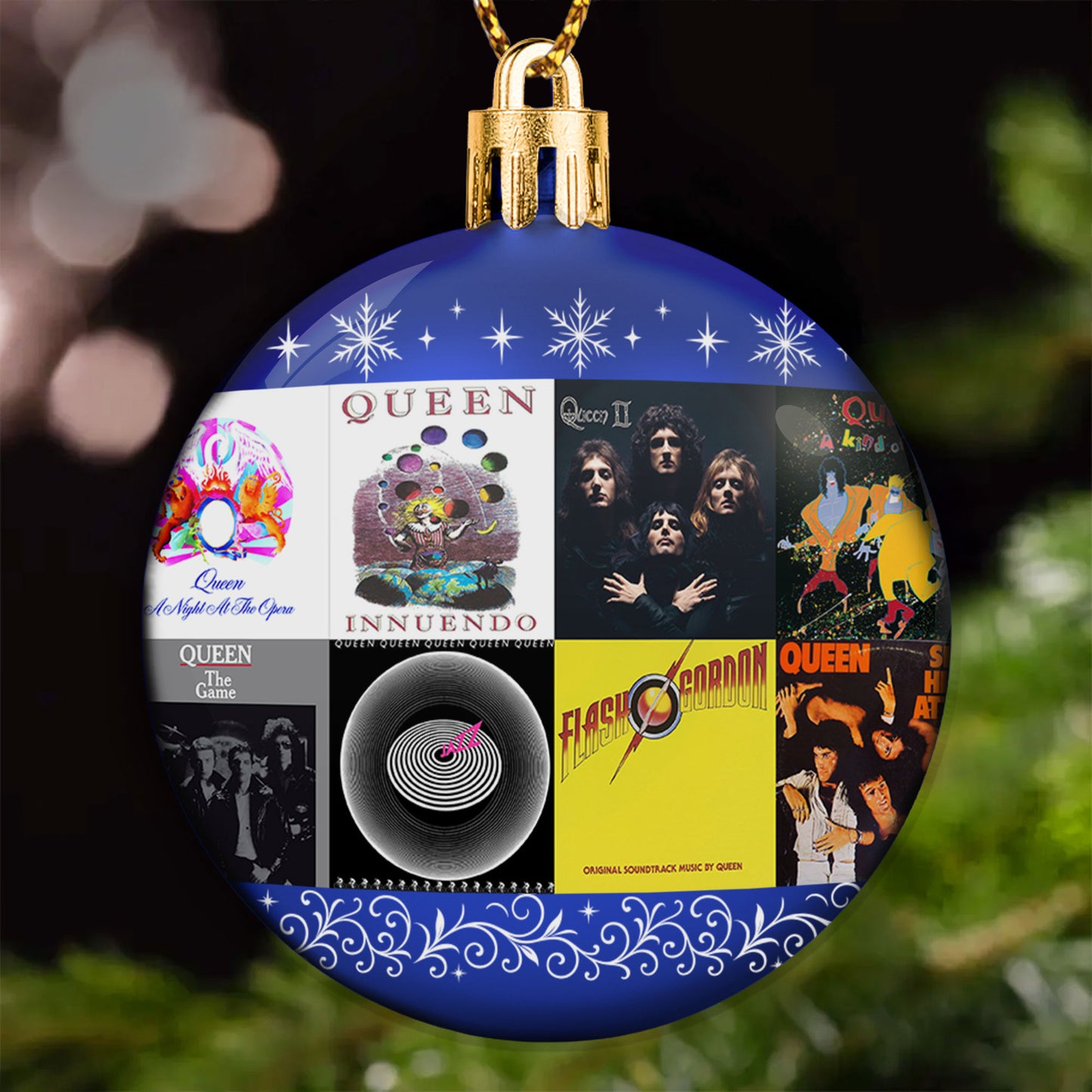 Queen Ball Ornament – A Majestic Tribute to Rock Royalty and Holiday Harmony