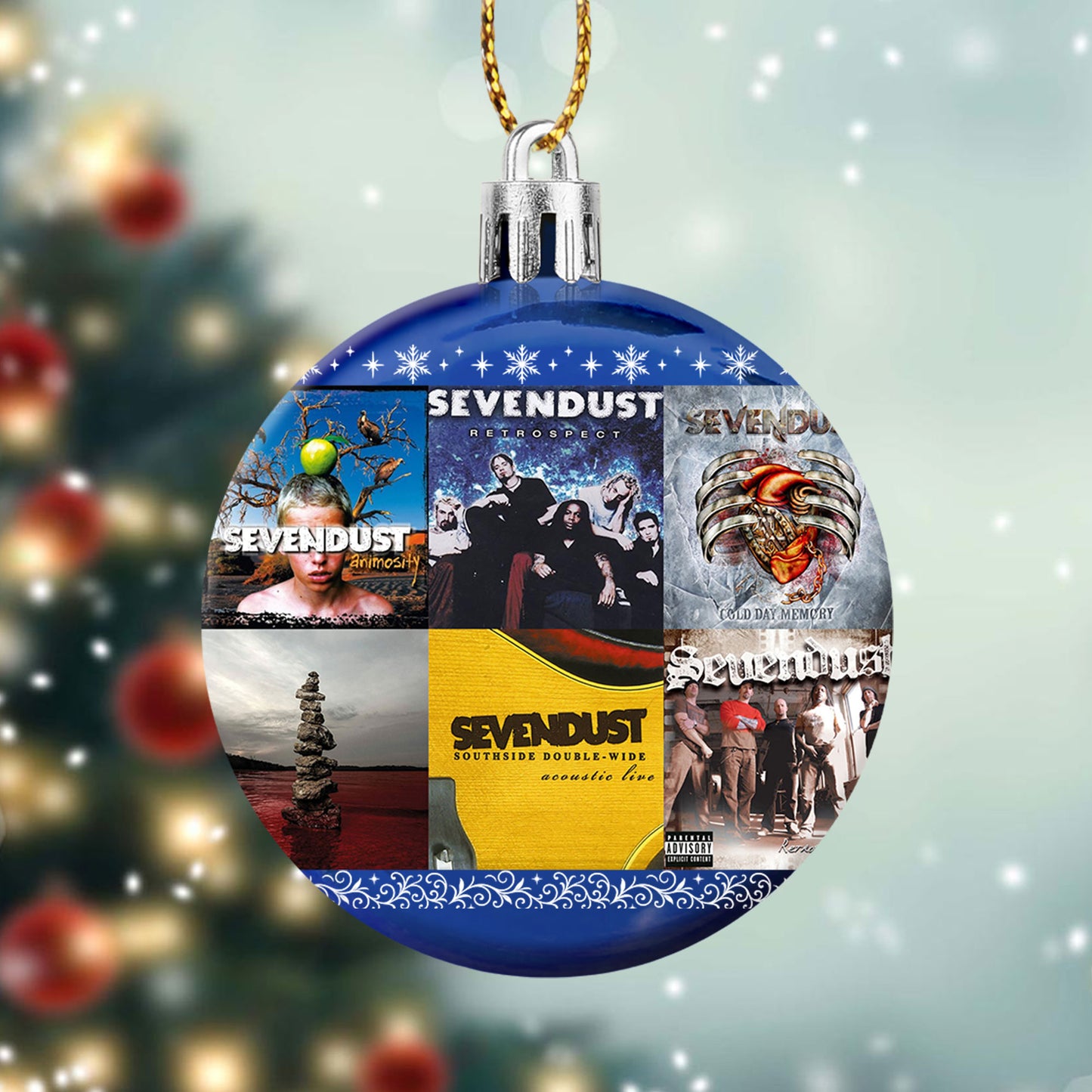 Sevendust Ball Ornament – A Rocking Christmas Gift for Metal Fans