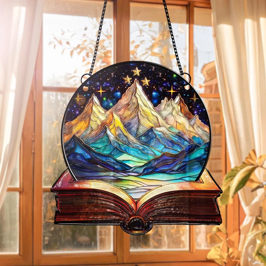 Stained Glass Suncatcher Velaris - ACOTAR Velaris Night Court Suncatcher Ornament