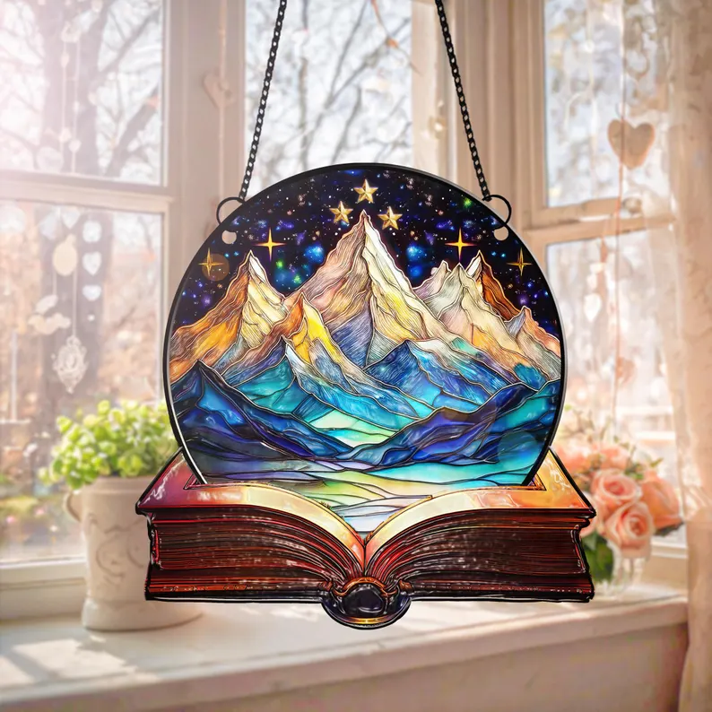 Stained Glass Suncatcher Velaris - ACOTAR Velaris Night Court Suncatcher Ornament