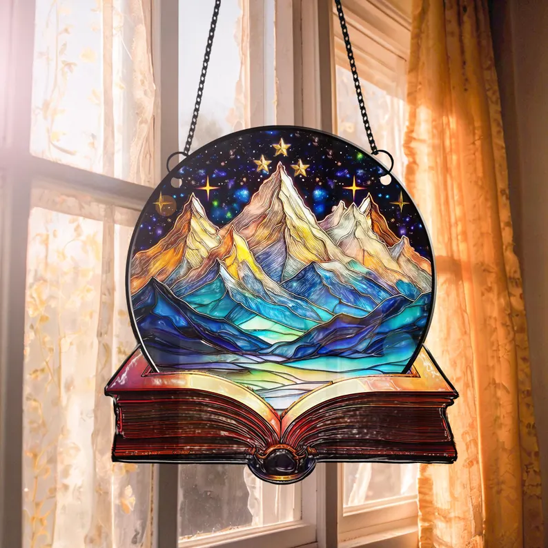 Stained Glass Suncatcher Velaris - ACOTAR Velaris Night Court Suncatcher Ornament