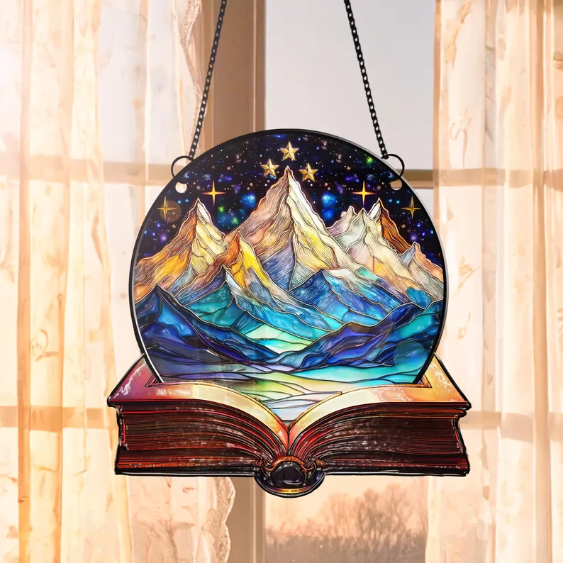 Stained Glass Suncatcher Velaris - ACOTAR Velaris Night Court Suncatcher Ornament