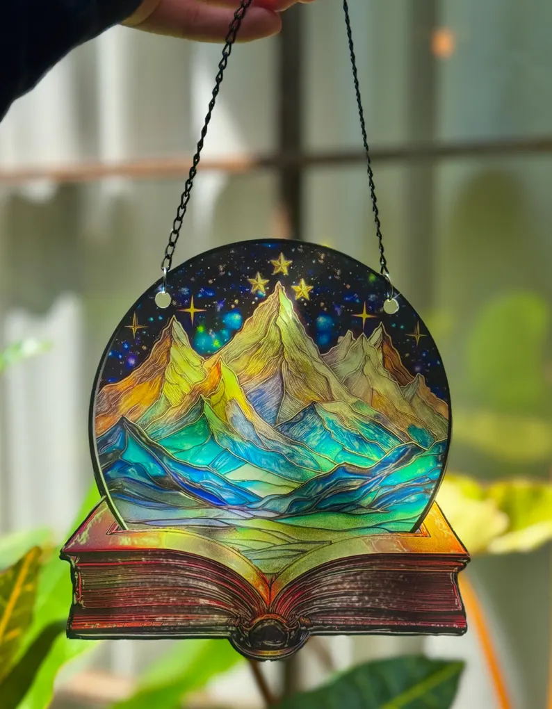 Stained Glass Suncatcher Velaris - ACOTAR Velaris Night Court Suncatcher Ornament