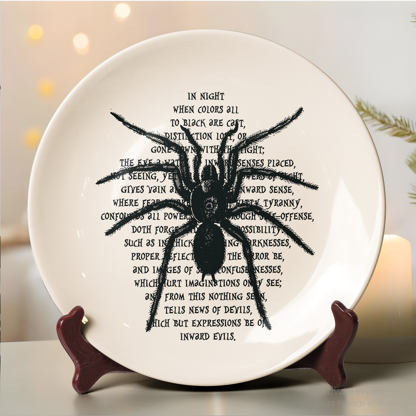 Frankenstein Quote Spider Ceramic Plate